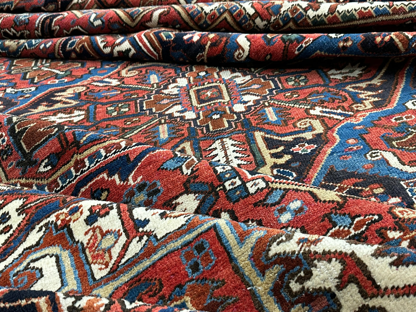 Handgeknüpfter Antiker Teppich Heriz  Naturfarben 340x266 cm
