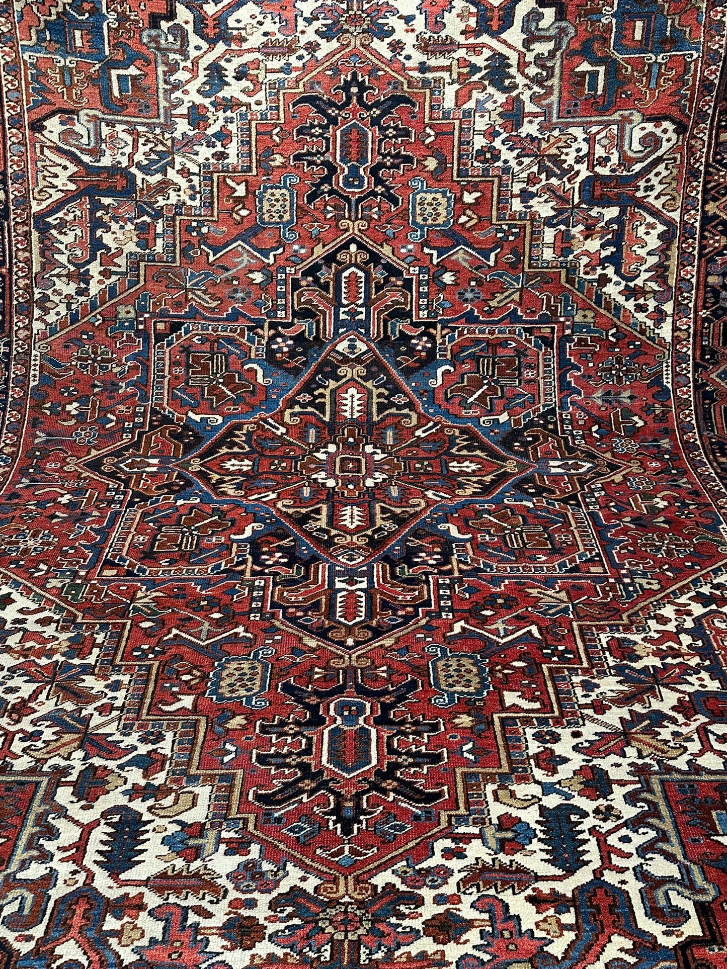 Handgeknüpfter Antiker Teppich Heriz  Naturfarben 340x266 cm