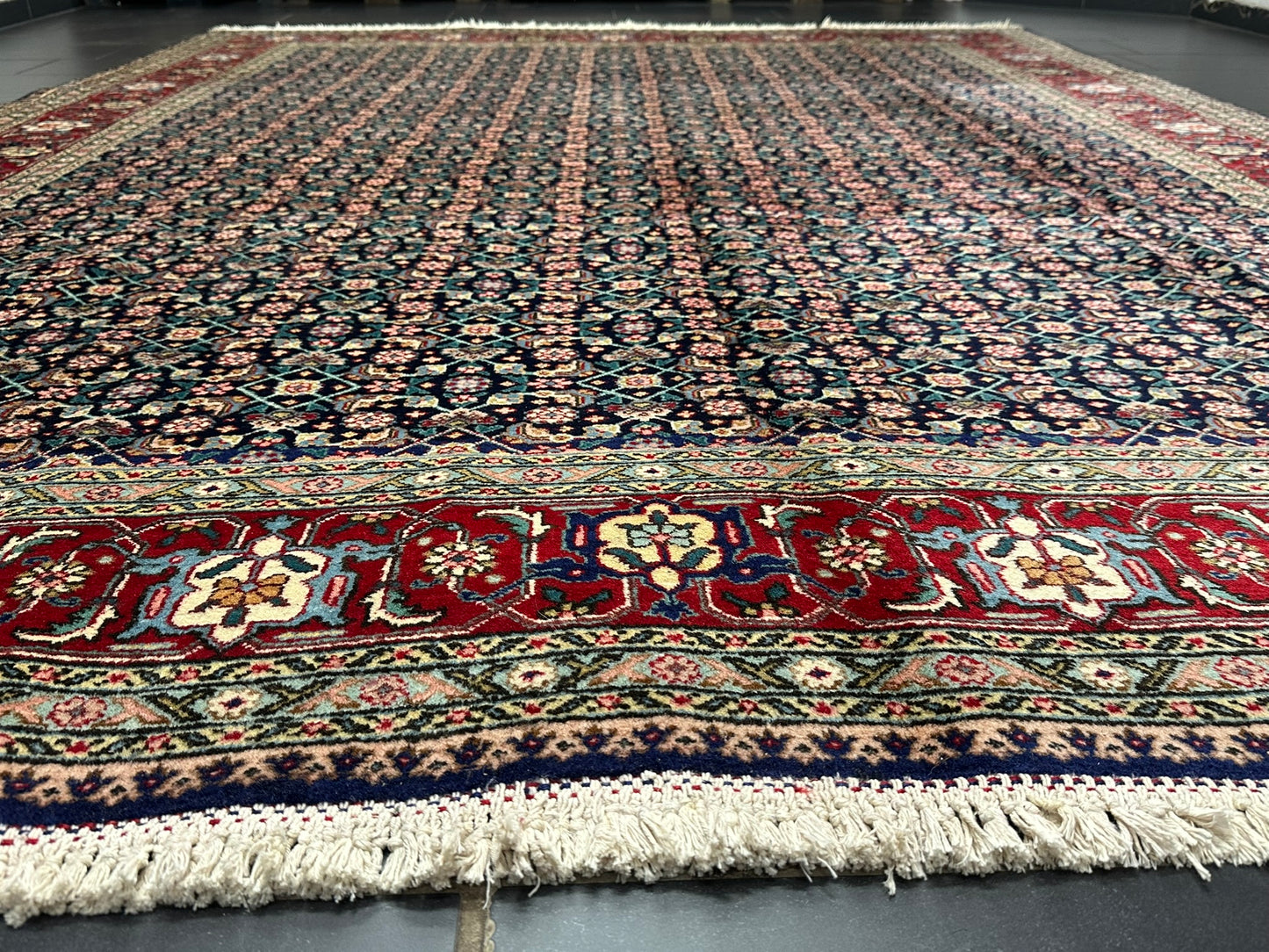 Handgeknüpfter Täbriz Mahi Teppich Fein 367x277 cm