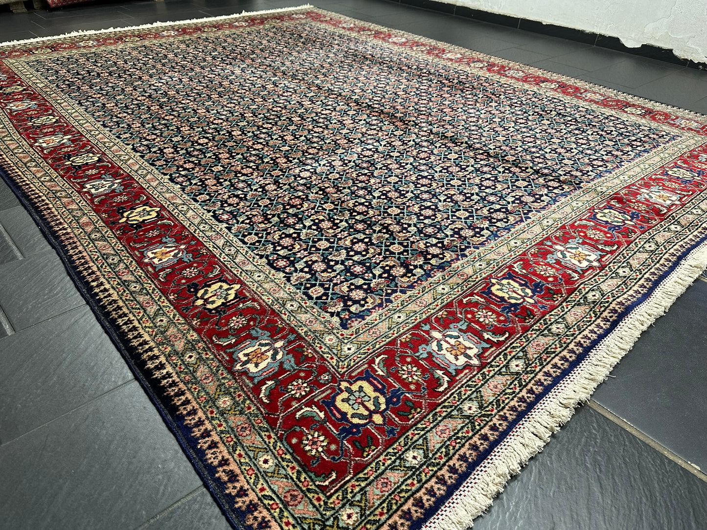 Handgeknüpfter Täbriz Mahi Teppich Fein 367x277 cm