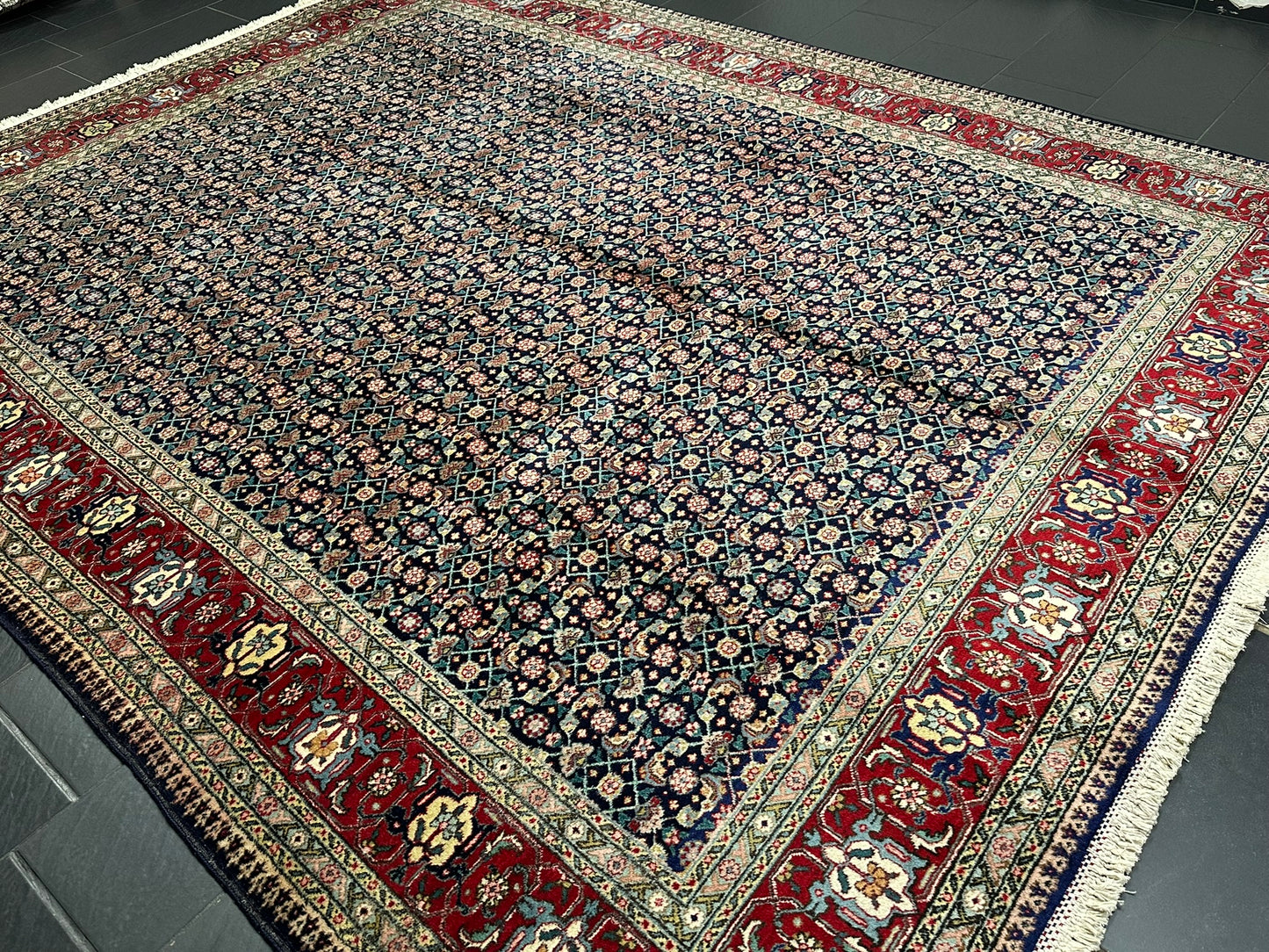 Handgeknüpfter Täbriz Mahi Teppich Fein 367x277 cm