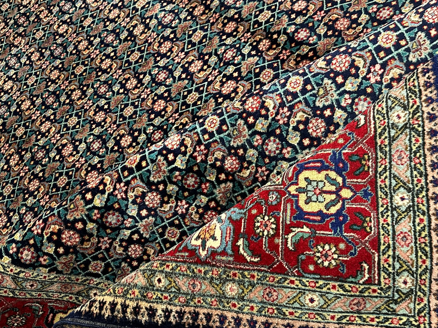 Handgeknüpfter Täbriz Mahi Teppich Fein 367x277 cm