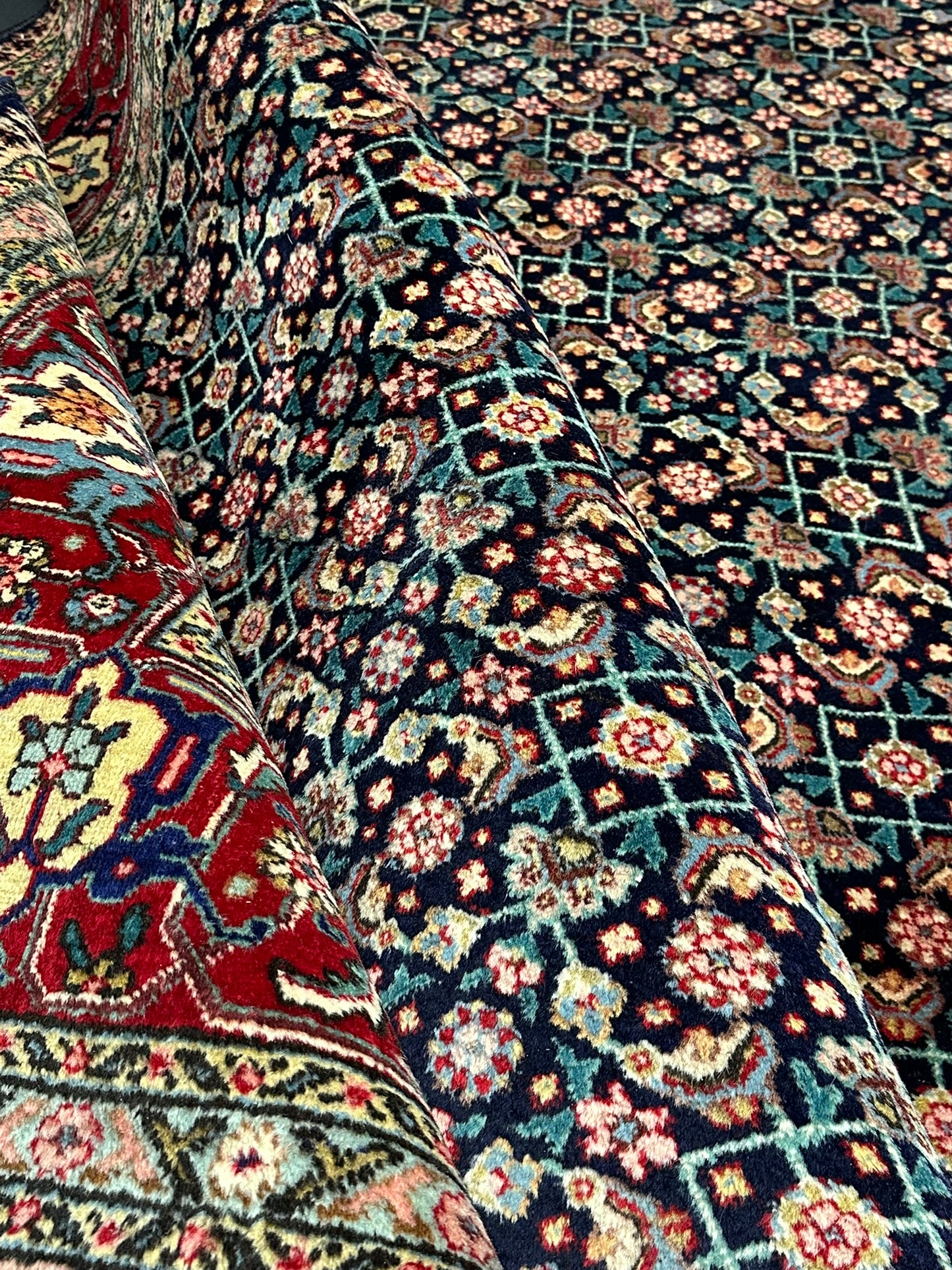 Handgeknüpfter Täbriz Mahi Teppich Fein 367x277 cm