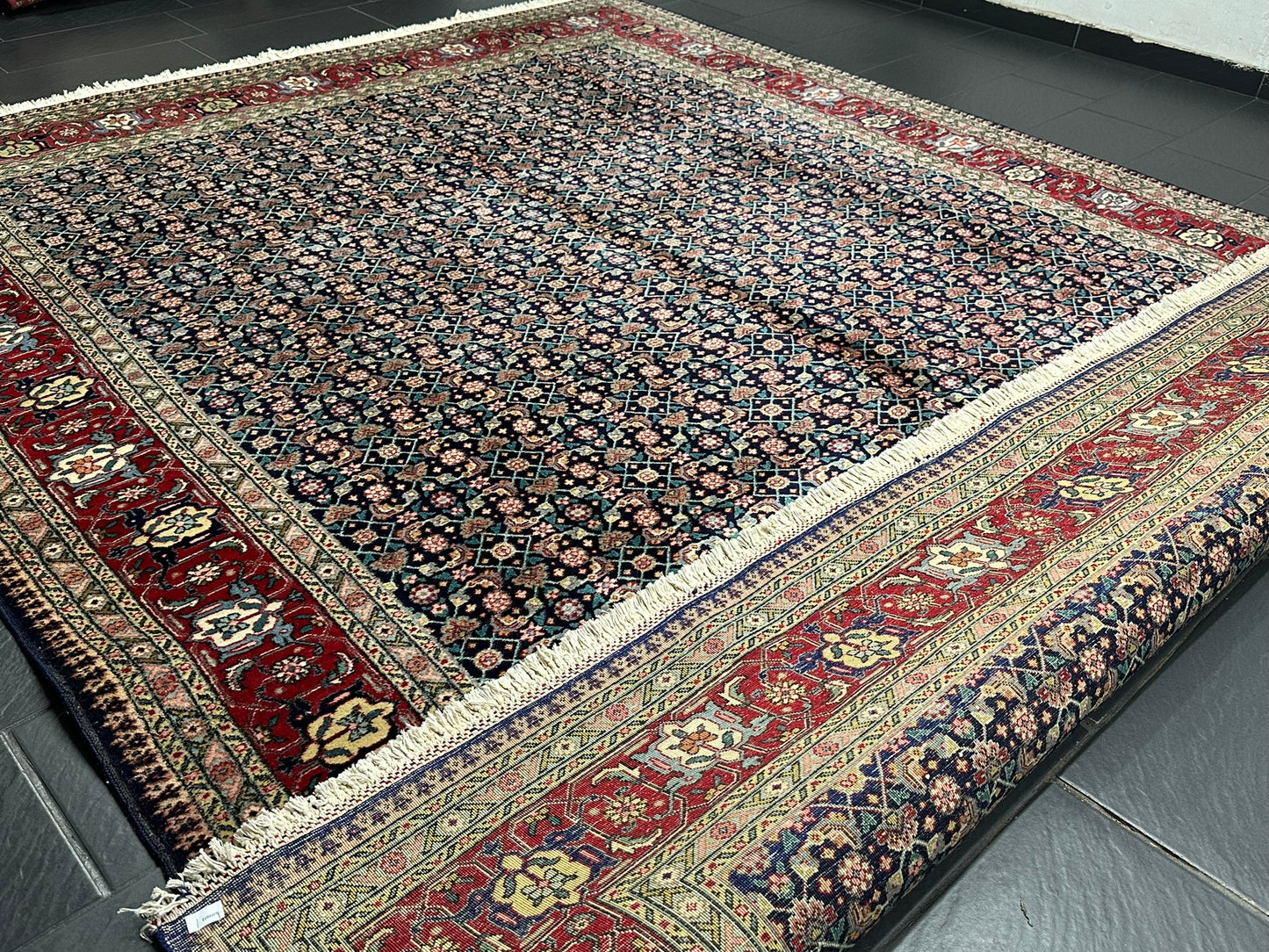 Handgeknüpfter Täbriz Mahi Teppich Fein 367x277 cm