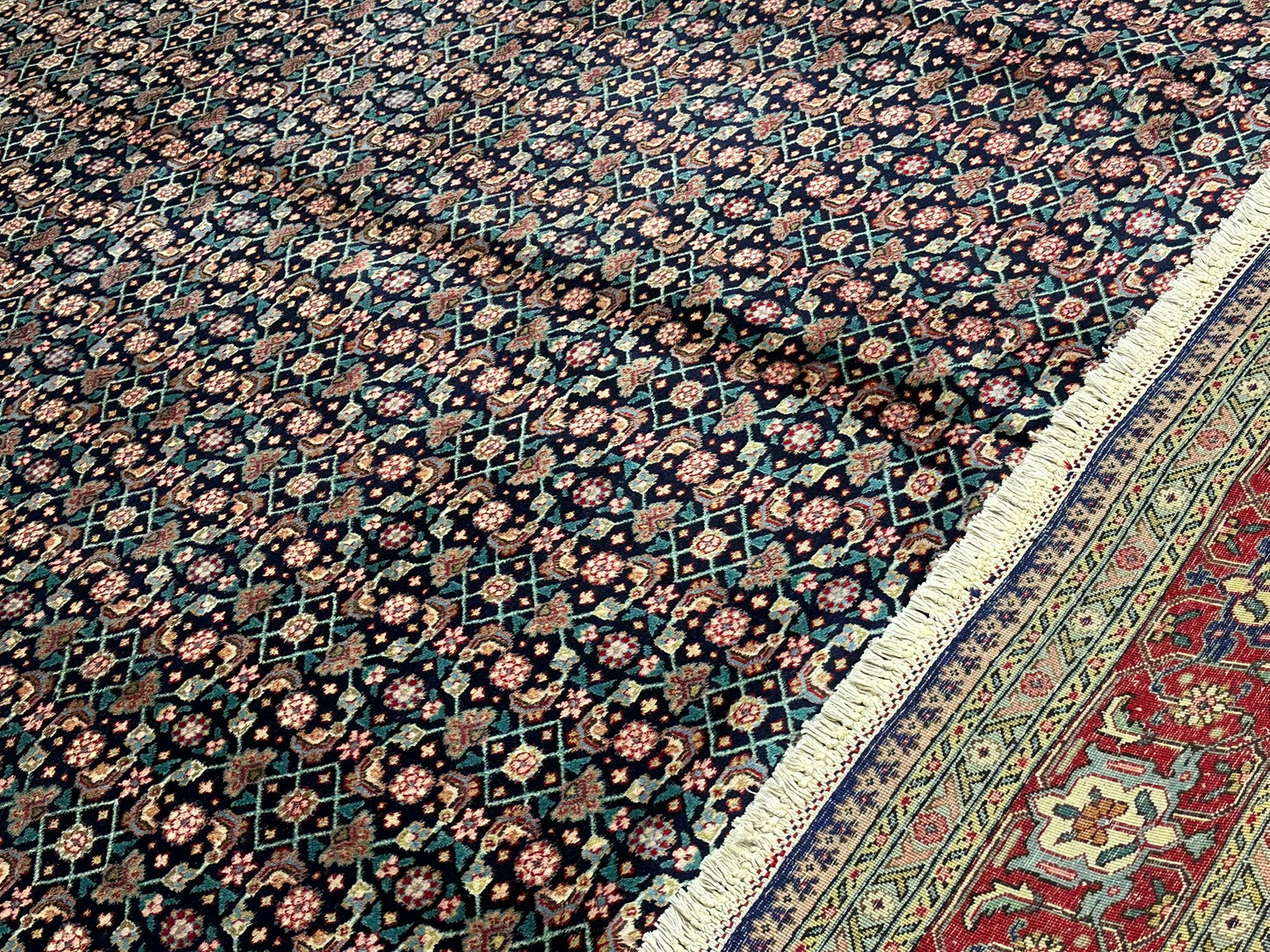 Handgeknüpfter Täbriz Mahi Teppich Fein 367x277 cm