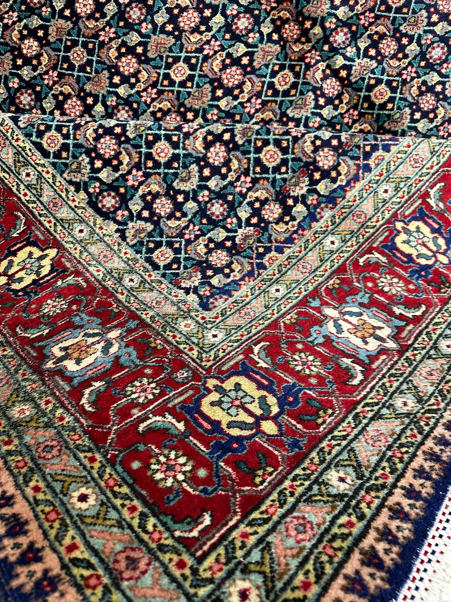 Handgeknüpfter Täbriz Mahi Teppich Fein 367x277 cm