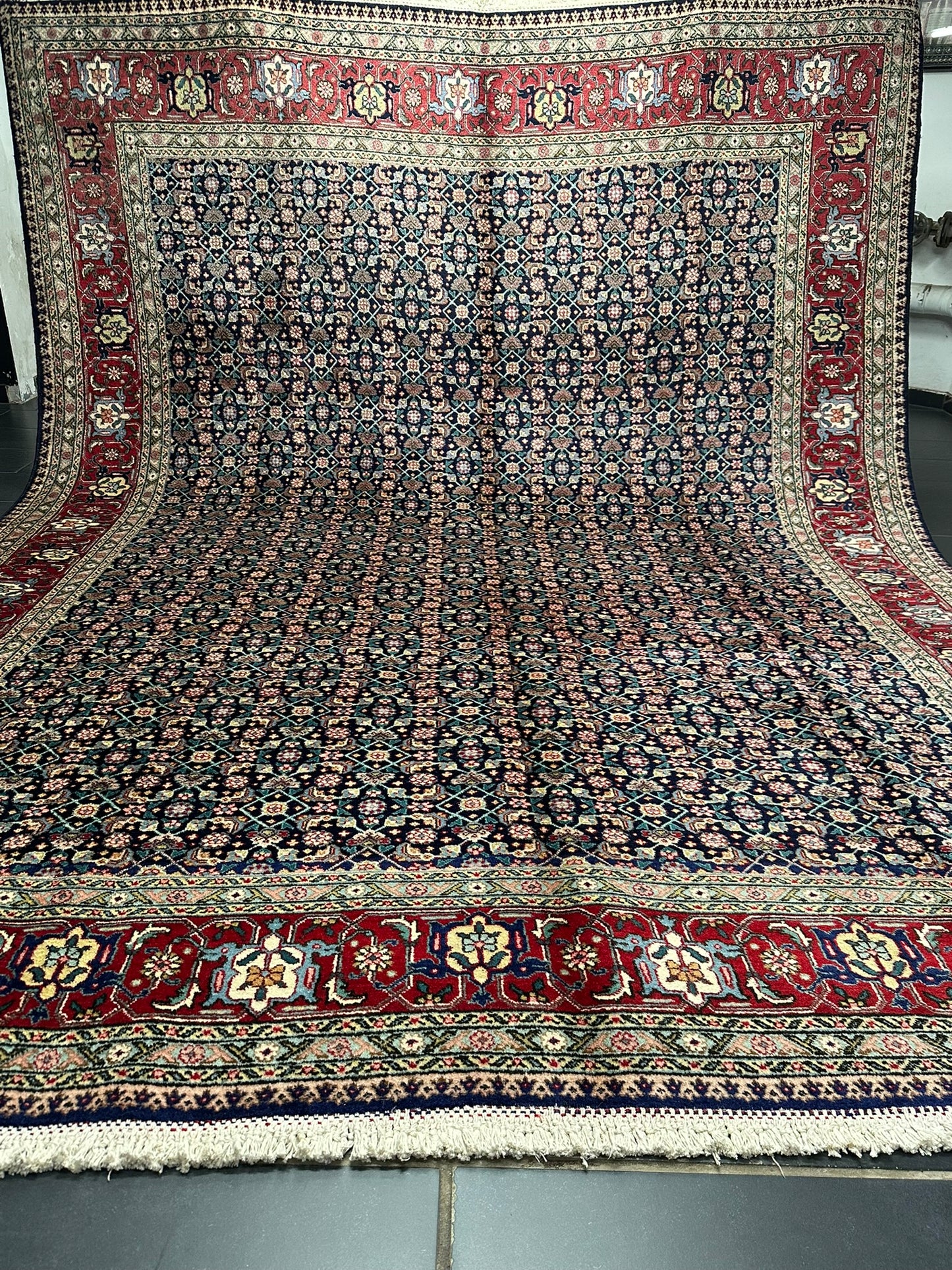 Handgeknüpfter Täbriz Mahi Teppich Fein 367x277 cm