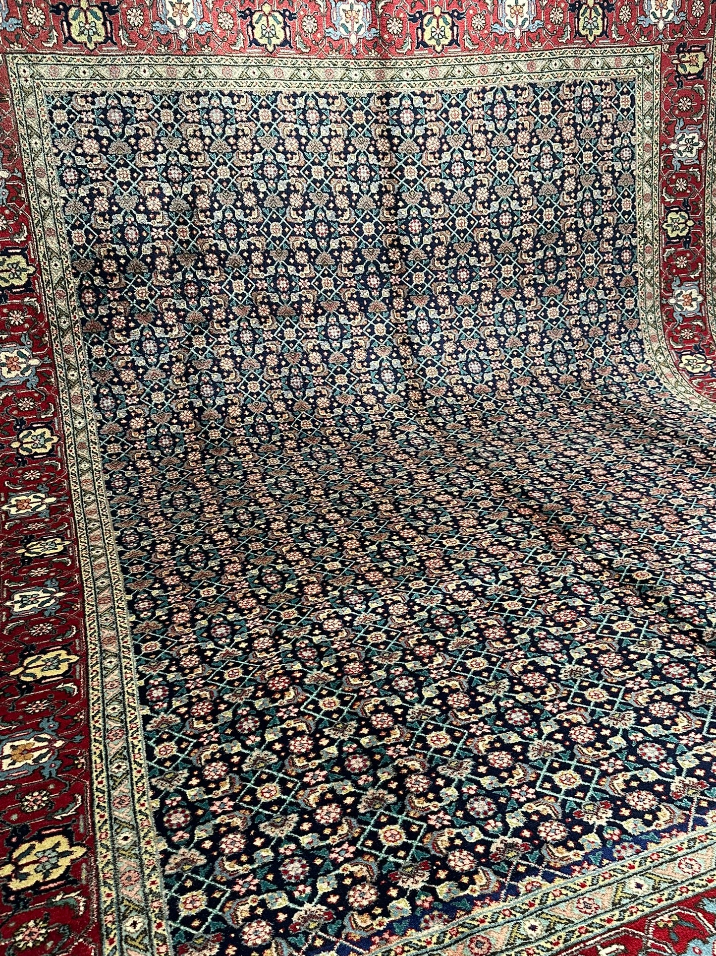 Handgeknüpfter Täbriz Mahi Teppich Fein 367x277 cm