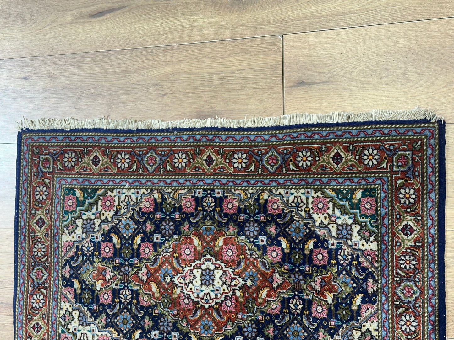 Orientteppich handgeknüpft Täbriz 50 Raj Mahi Wolle 92x64 cm