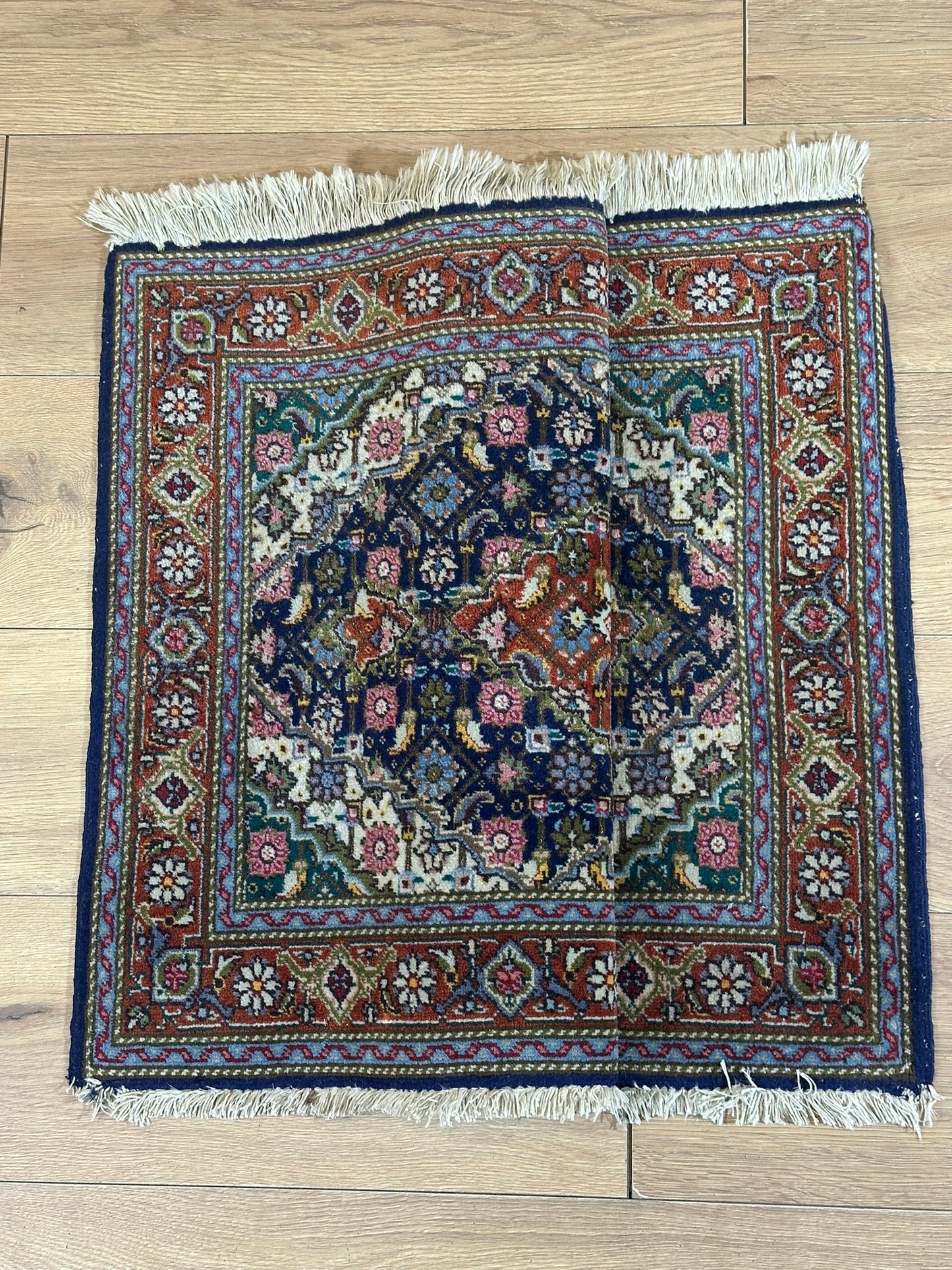 Orientteppich handgeknüpft Täbriz 50 Raj Mahi Wolle 92x64 cm