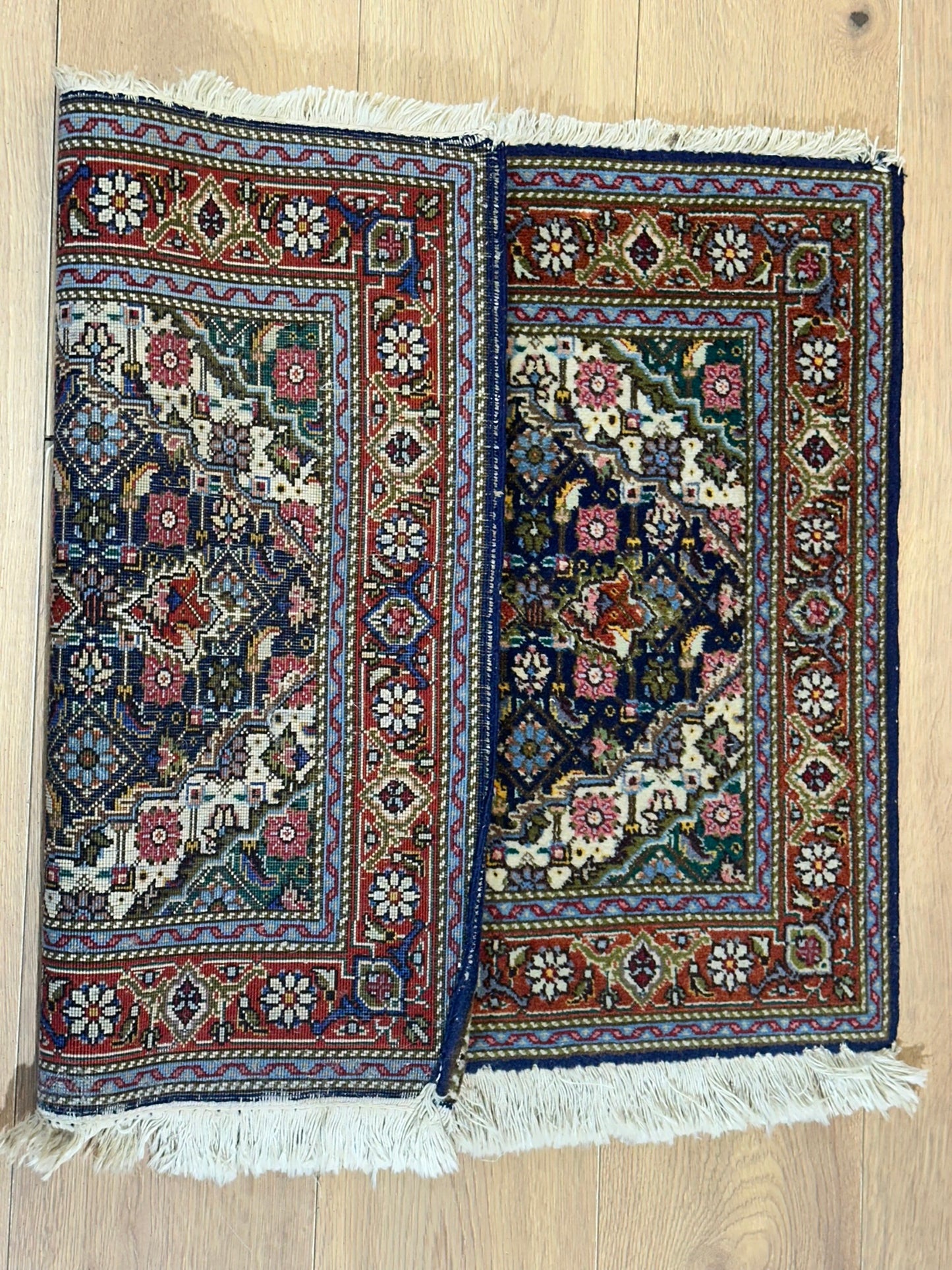 Orientteppich handgeknüpft Täbriz 50 Raj Mahi Wolle 92x64 cm