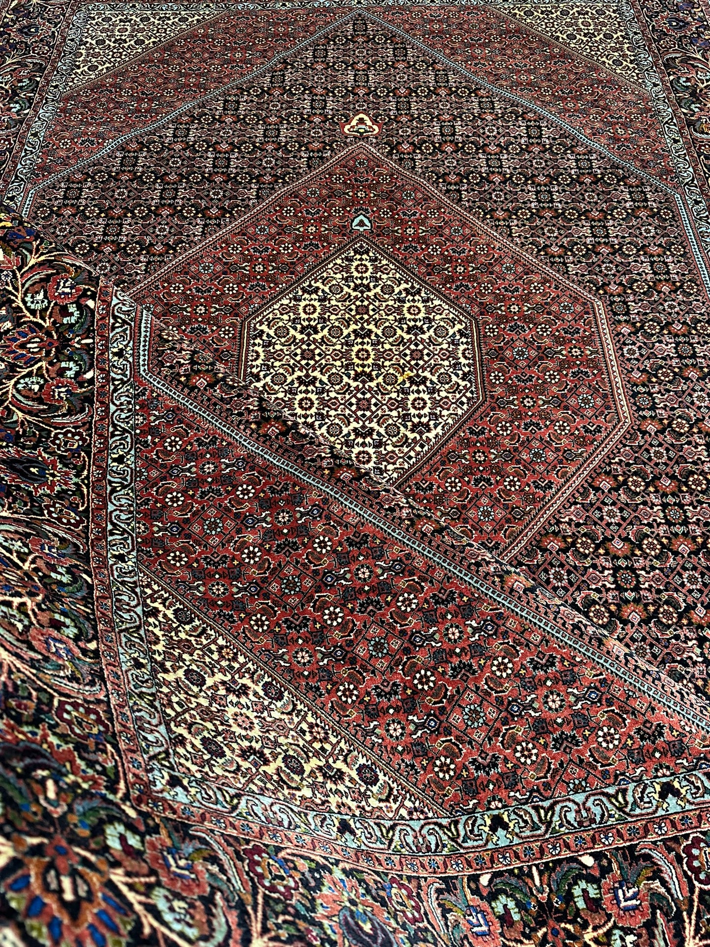 Handgeknüpfter Bidjar Medaillon Teppich Wolle 295x200 cm
