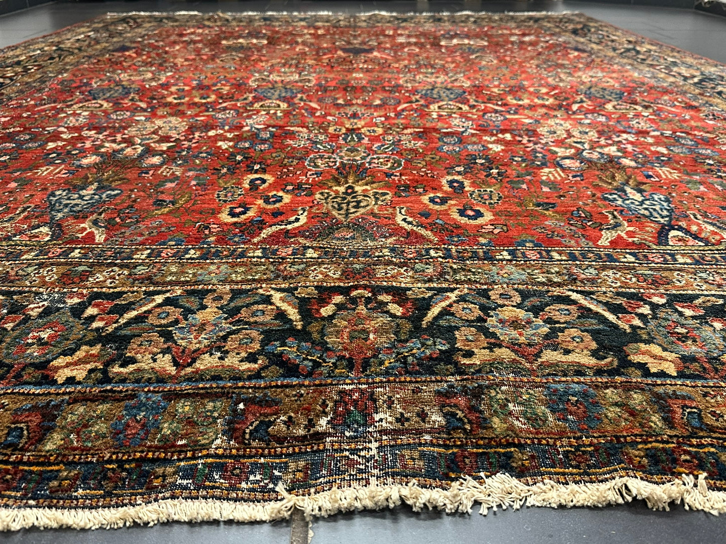 Handgeknüpfter Sarough Vasen Teppich Antik 375x288 cm