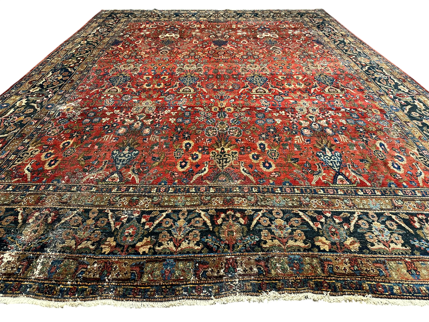 Handgeknüpfter Sarough Vasen Teppich Antik 375x288 cm