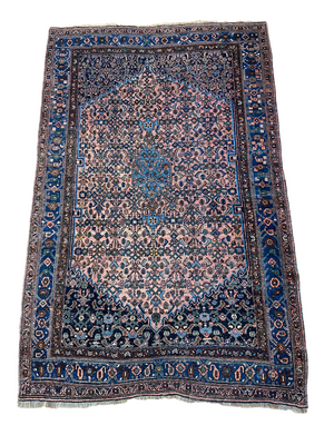 Antik Orientteppich handgeknüpft Bidjar Wolle 205x135 cm