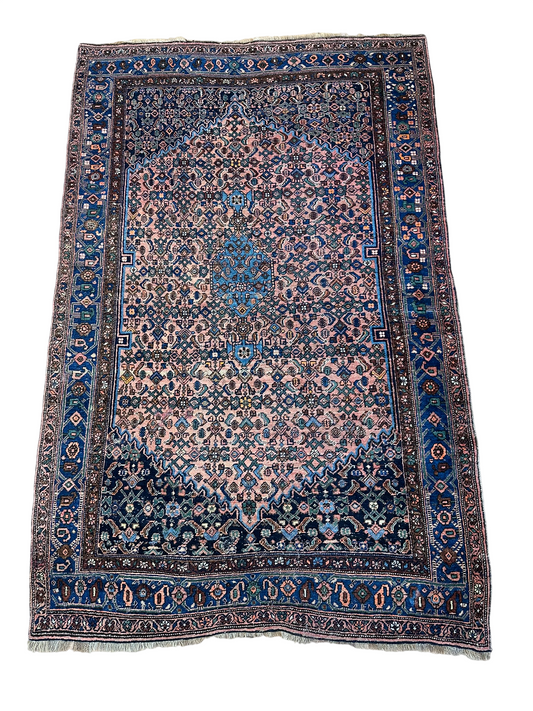 Antik Orientteppich handgeknüpft Bidjar Wolle 205x135 cm