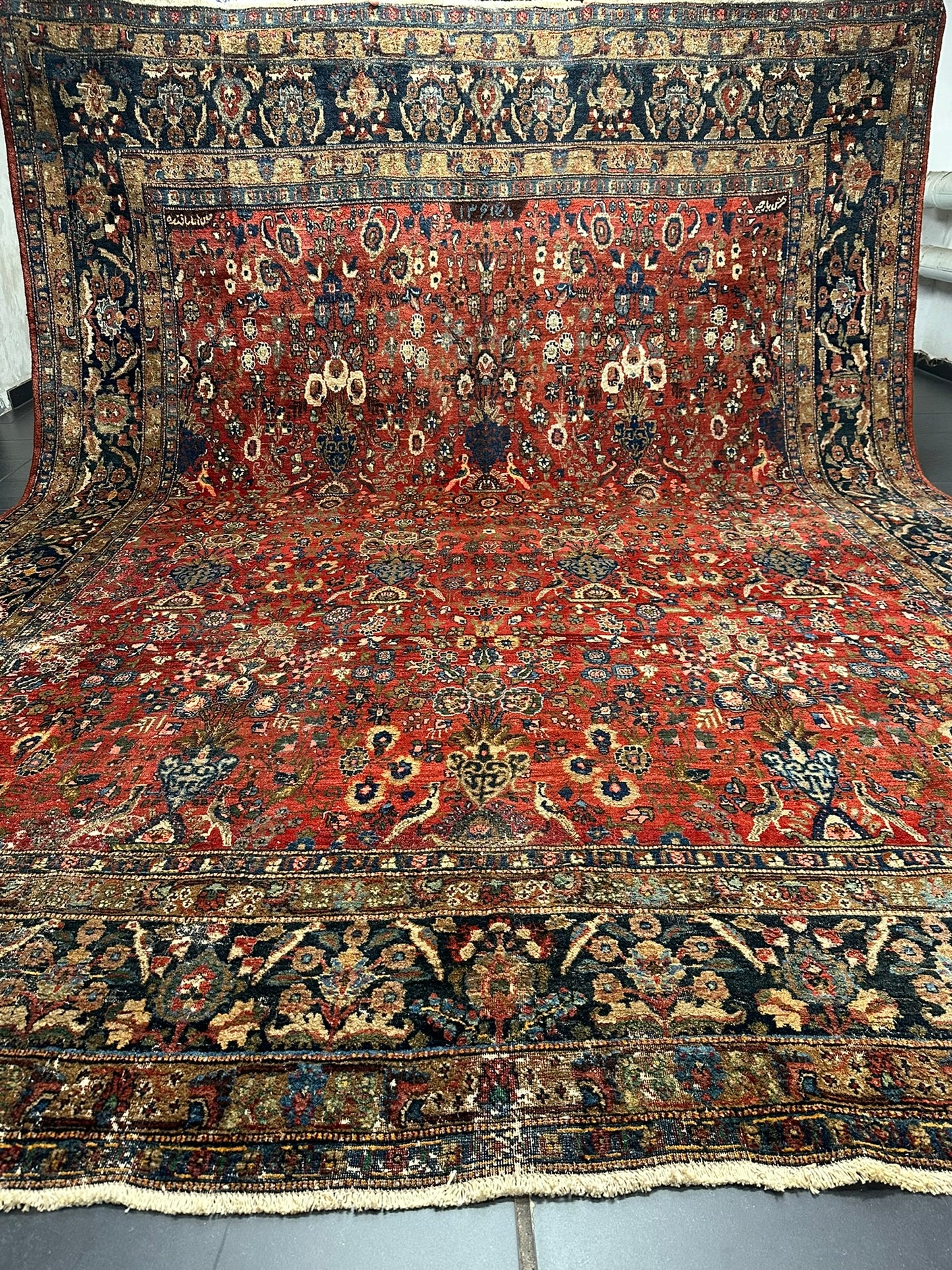 Handgeknüpfter Sarough Vasen Teppich Antik 375x288 cm