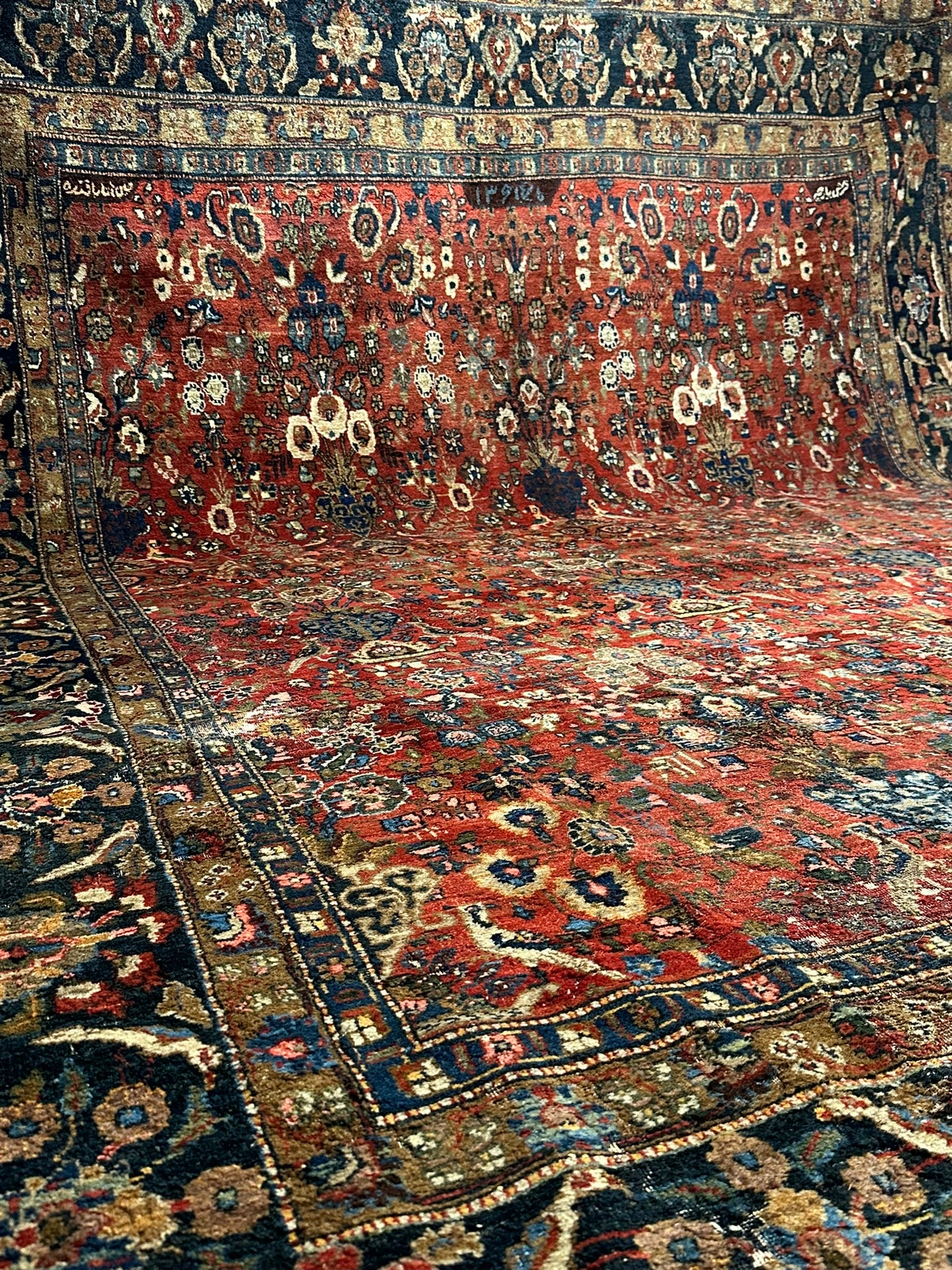 Handgeknüpfter Sarough Vasen Teppich Antik 375x288 cm