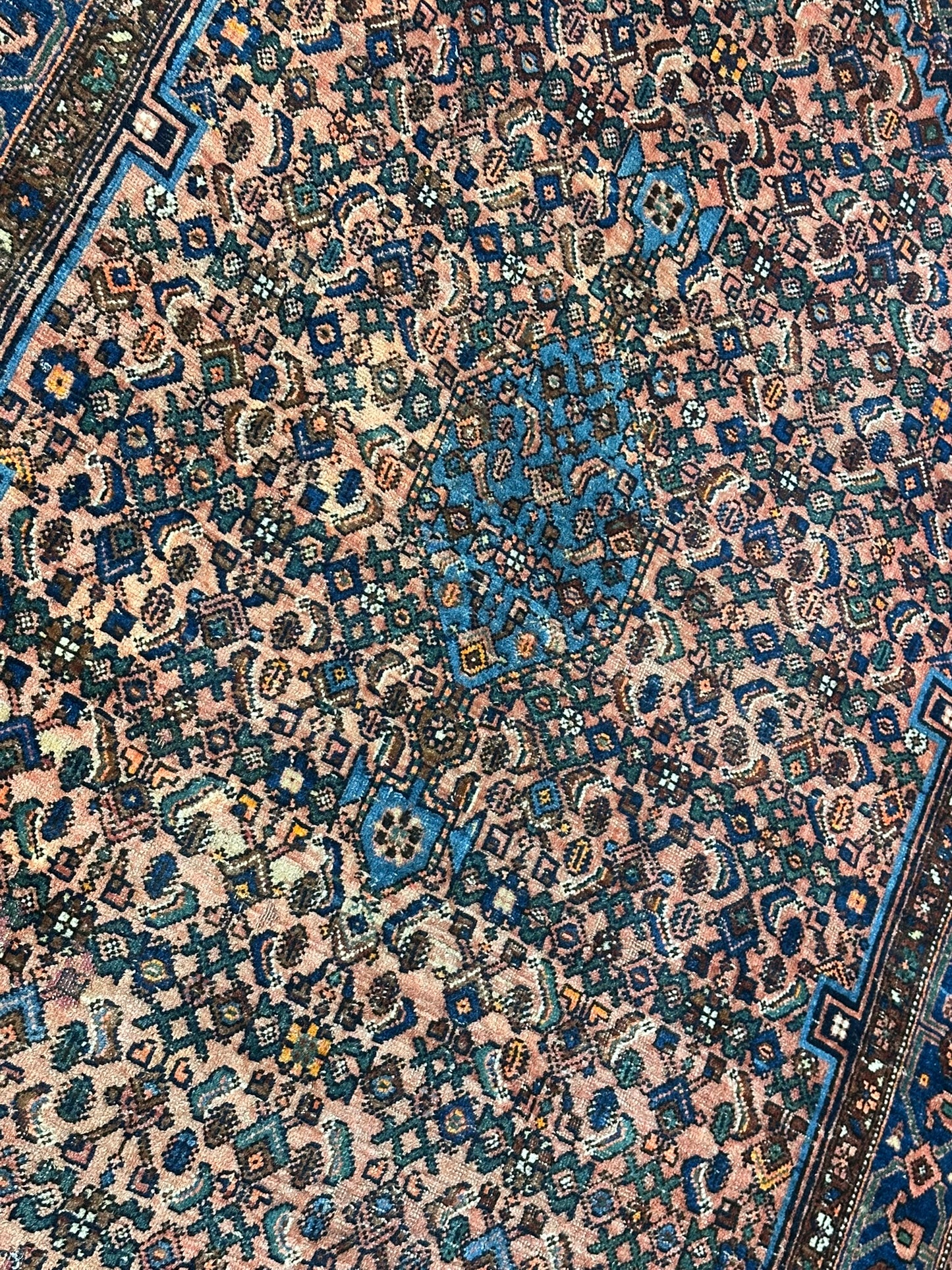 Antik Orientteppich handgeknüpft Bidjar Wolle 205x135 cm
