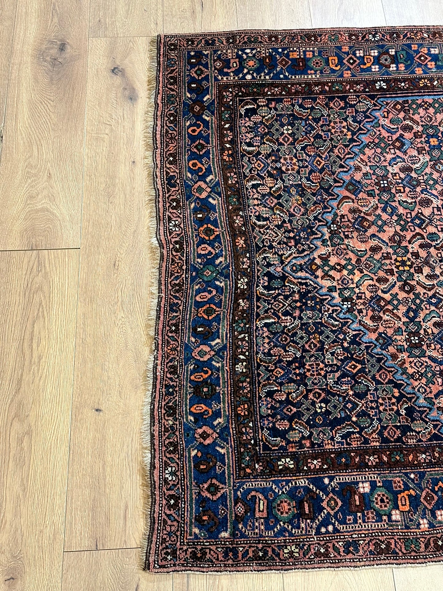 Antik Orientteppich handgeknüpft Bidjar Wolle 205x135 cm