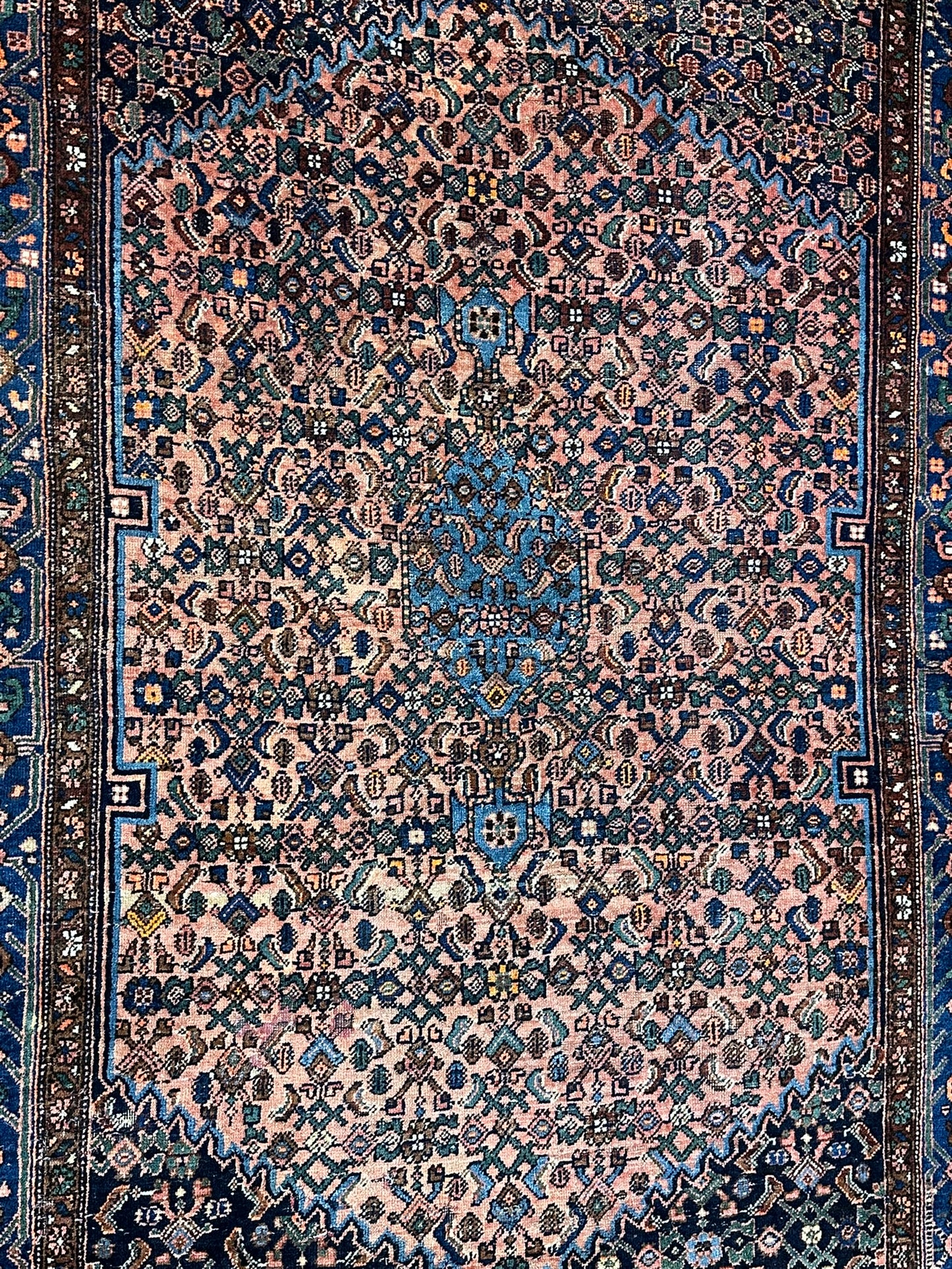 Antik Orientteppich handgeknüpft Bidjar Wolle 205x135 cm