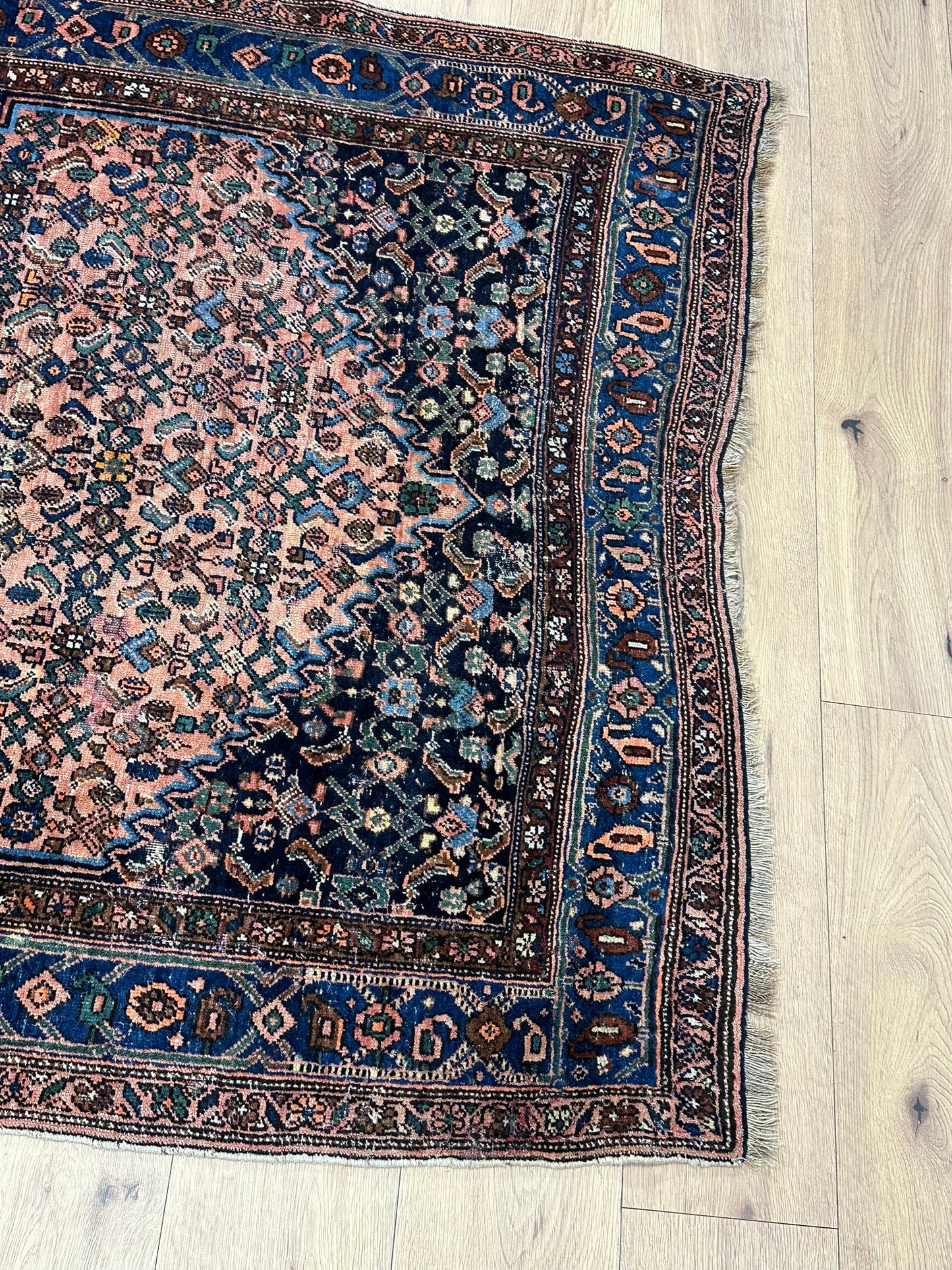 Antik Orientteppich handgeknüpft Bidjar Wolle 205x135 cm