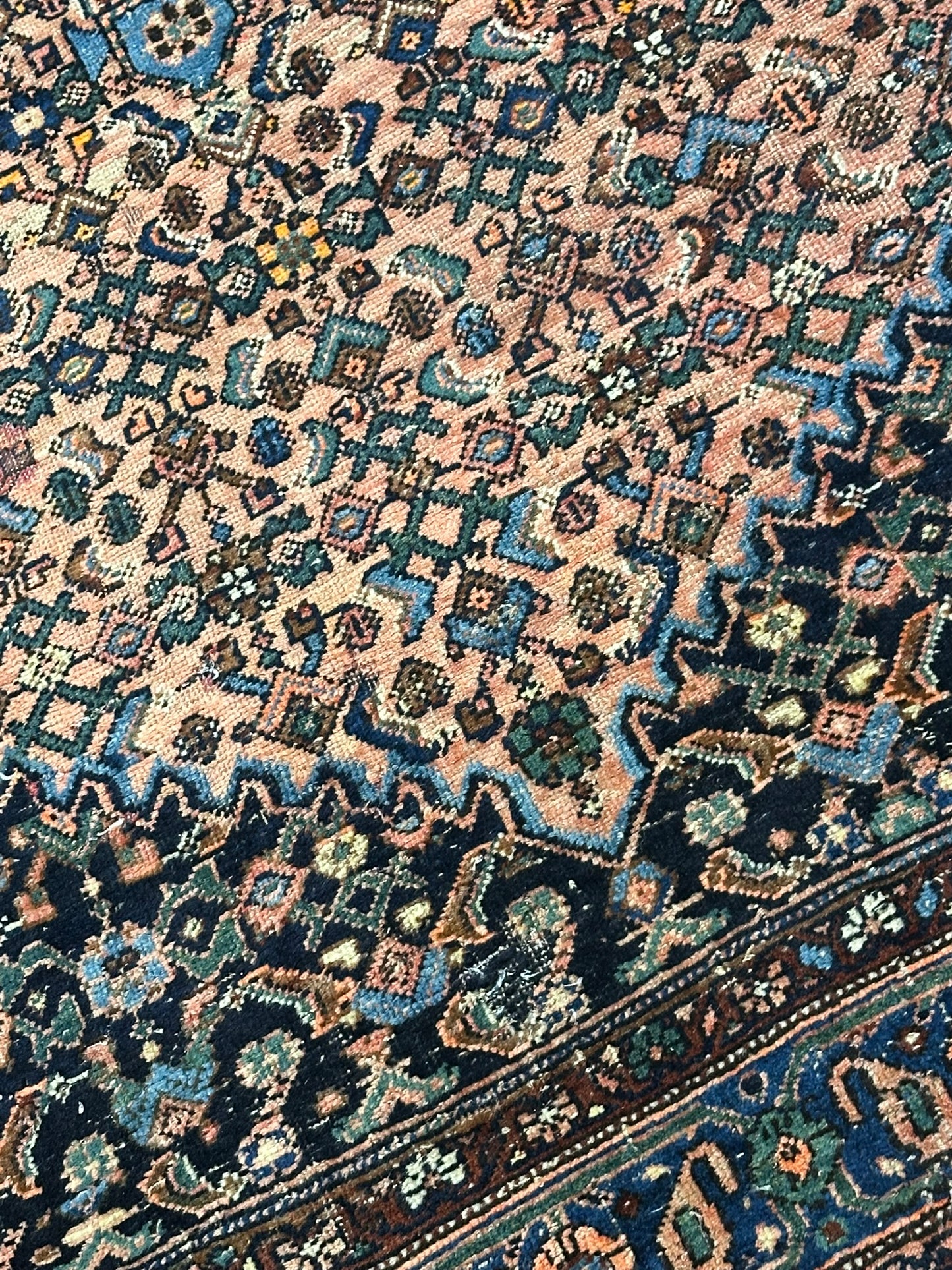 Antik Orientteppich handgeknüpft Bidjar Wolle 205x135 cm