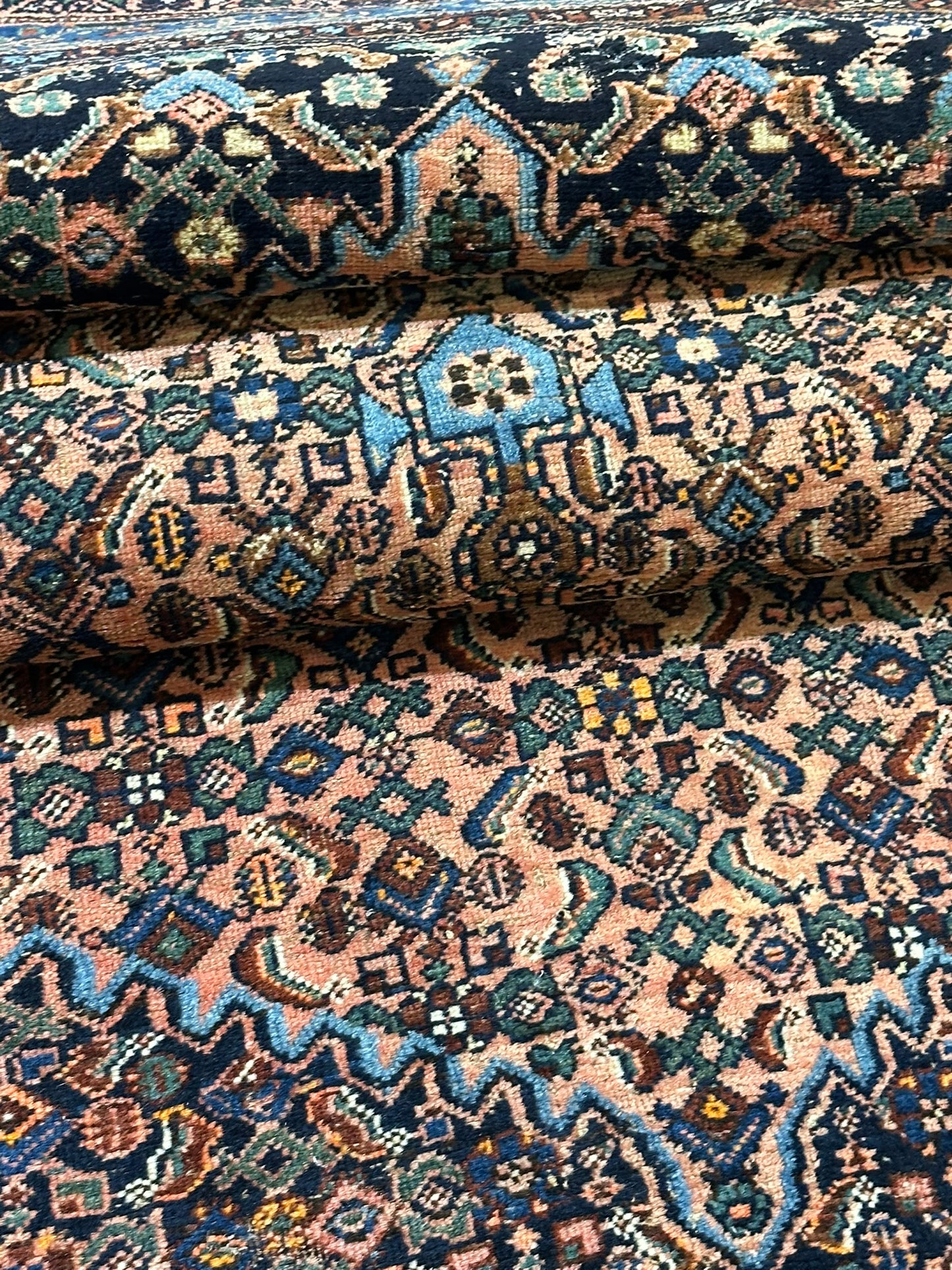 Antik Orientteppich handgeknüpft Bidjar Wolle 205x135 cm