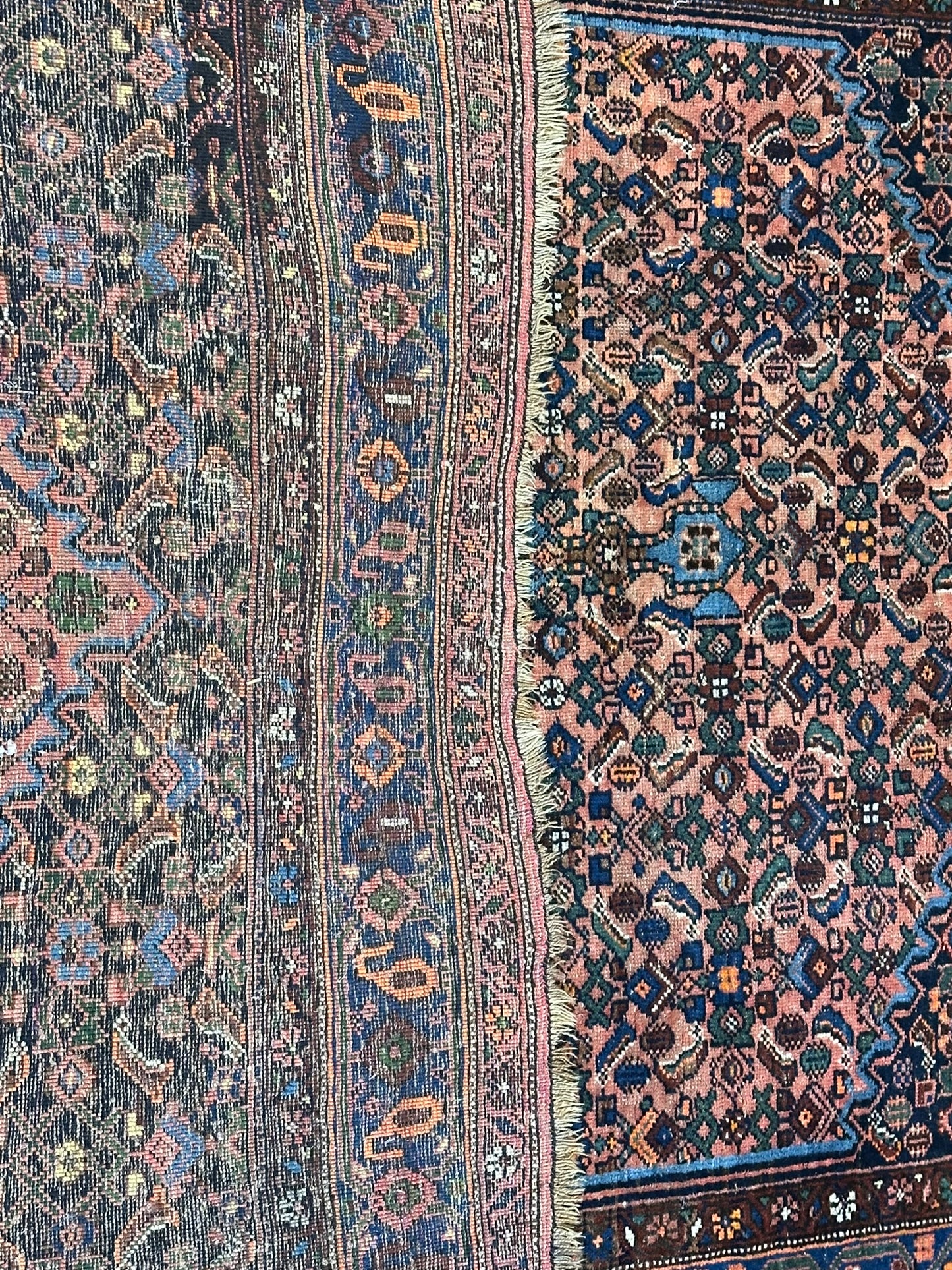 Antik Orientteppich handgeknüpft Bidjar Wolle 205x135 cm