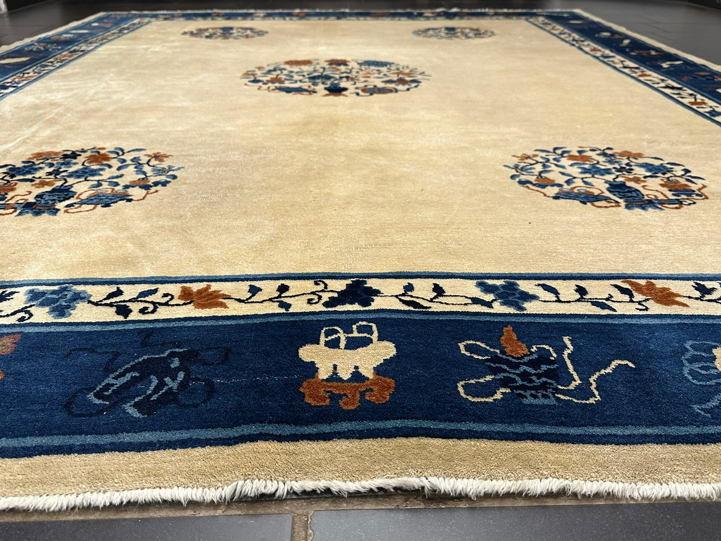 Handgeknüpfter Peking Art Deco Teppich Antik 350x280 cm