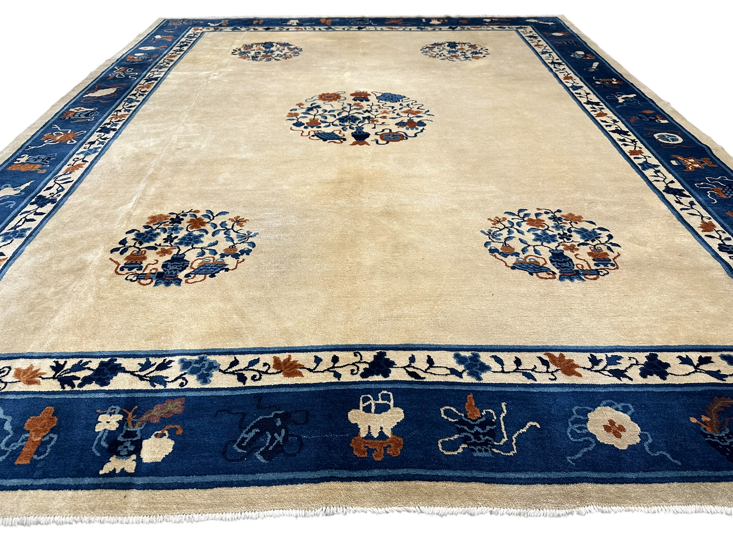 Handgeknüpfter Peking Art Deco Teppich Antik 350x280 cm
