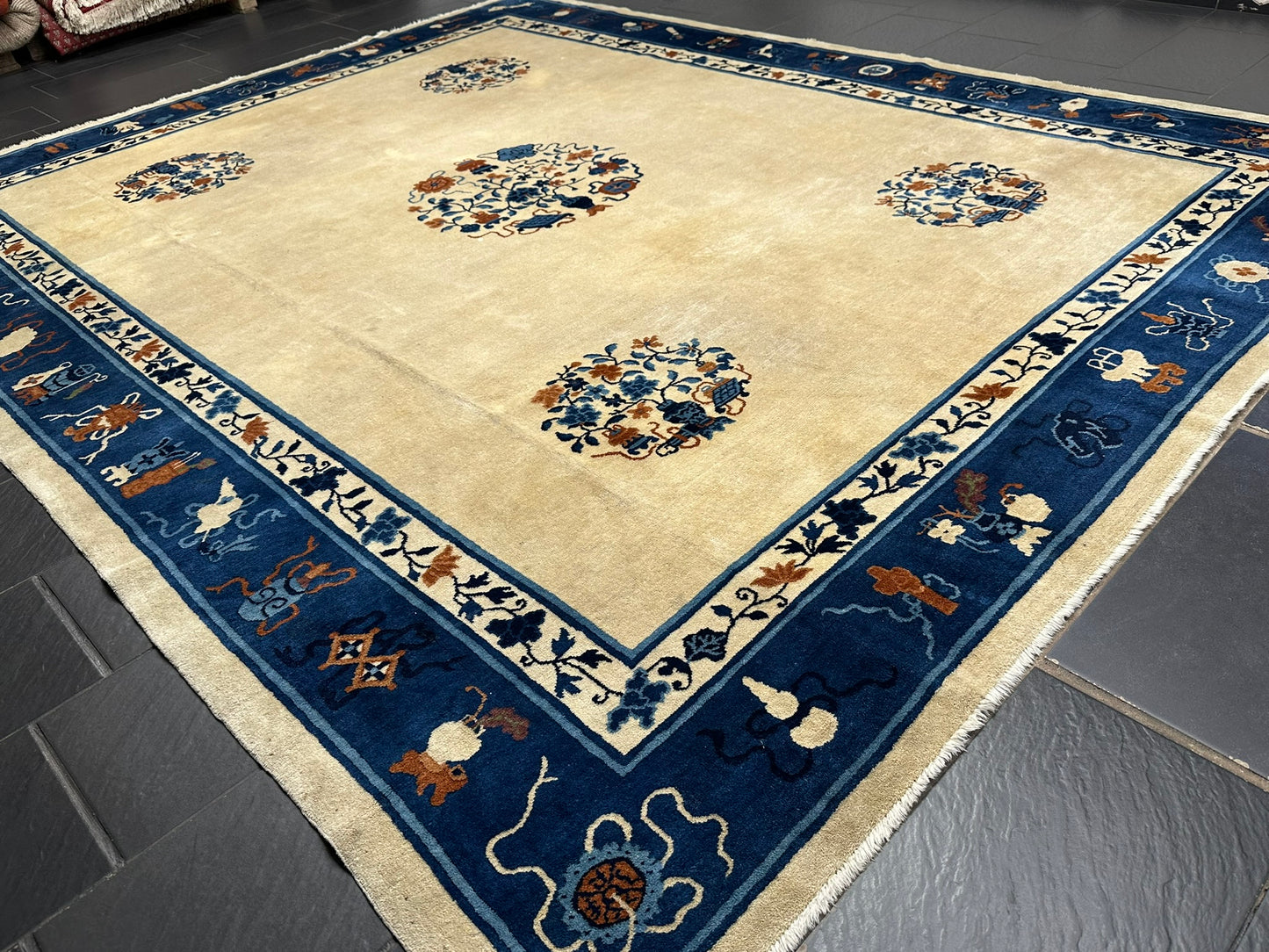 Handgeknüpfter Peking Art Deco Teppich Antik 350x280 cm