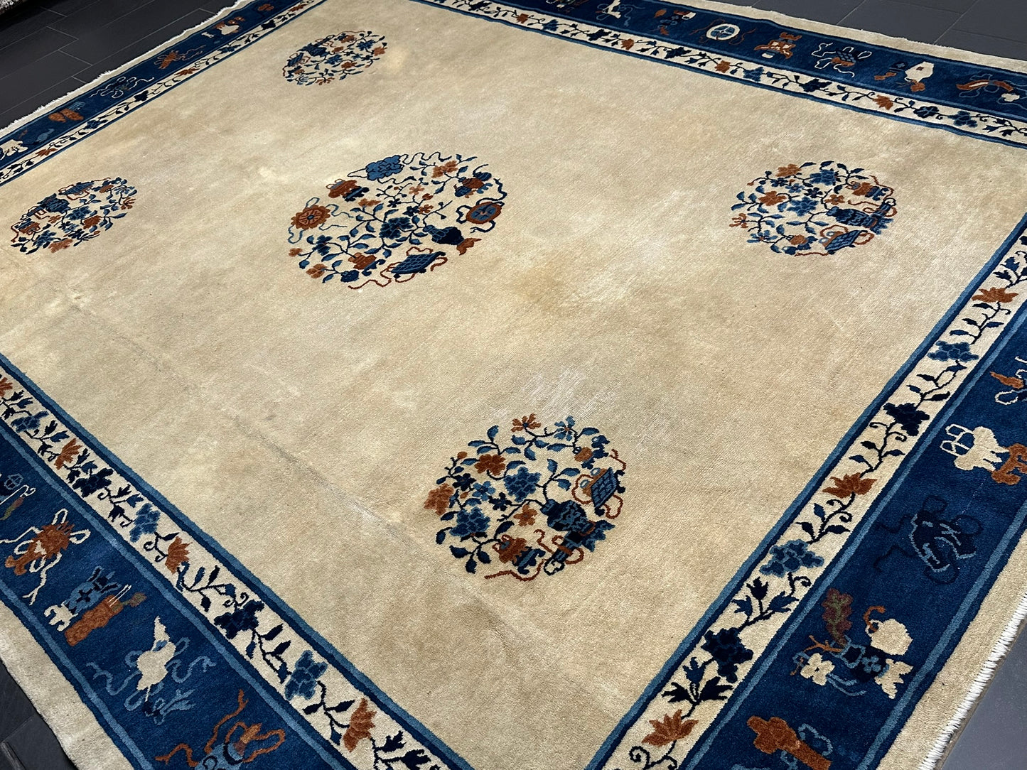 Handgeknüpfter Peking Art Deco Teppich Antik 350x280 cm