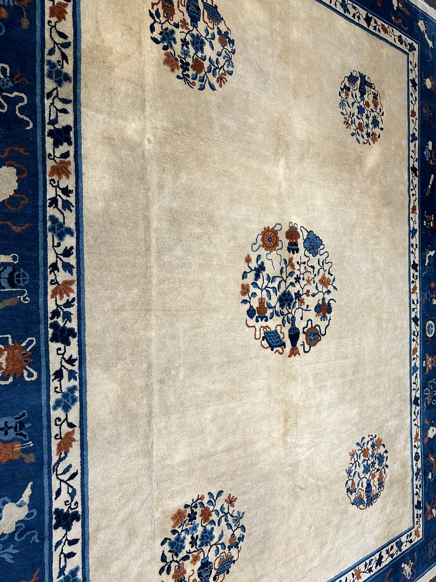 Handgeknüpfter Peking Art Deco Teppich Antik 350x280 cm