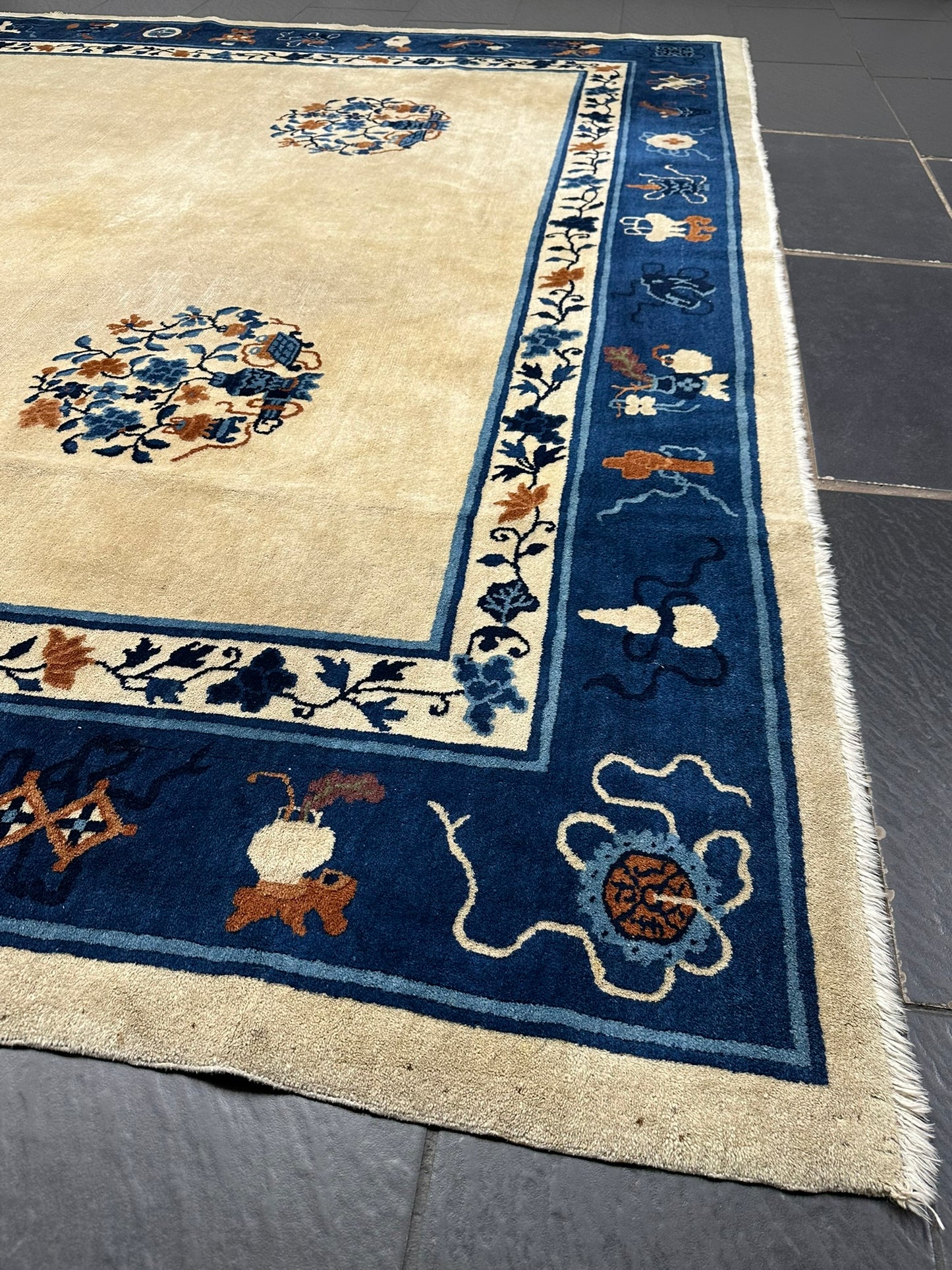 Handgeknüpfter Peking Art Deco Teppich Antik 350x280 cm