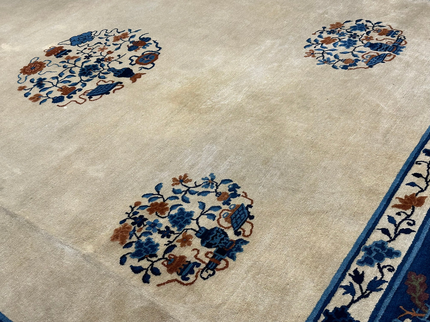 Handgeknüpfter Peking Art Deco Teppich Antik 350x280 cm