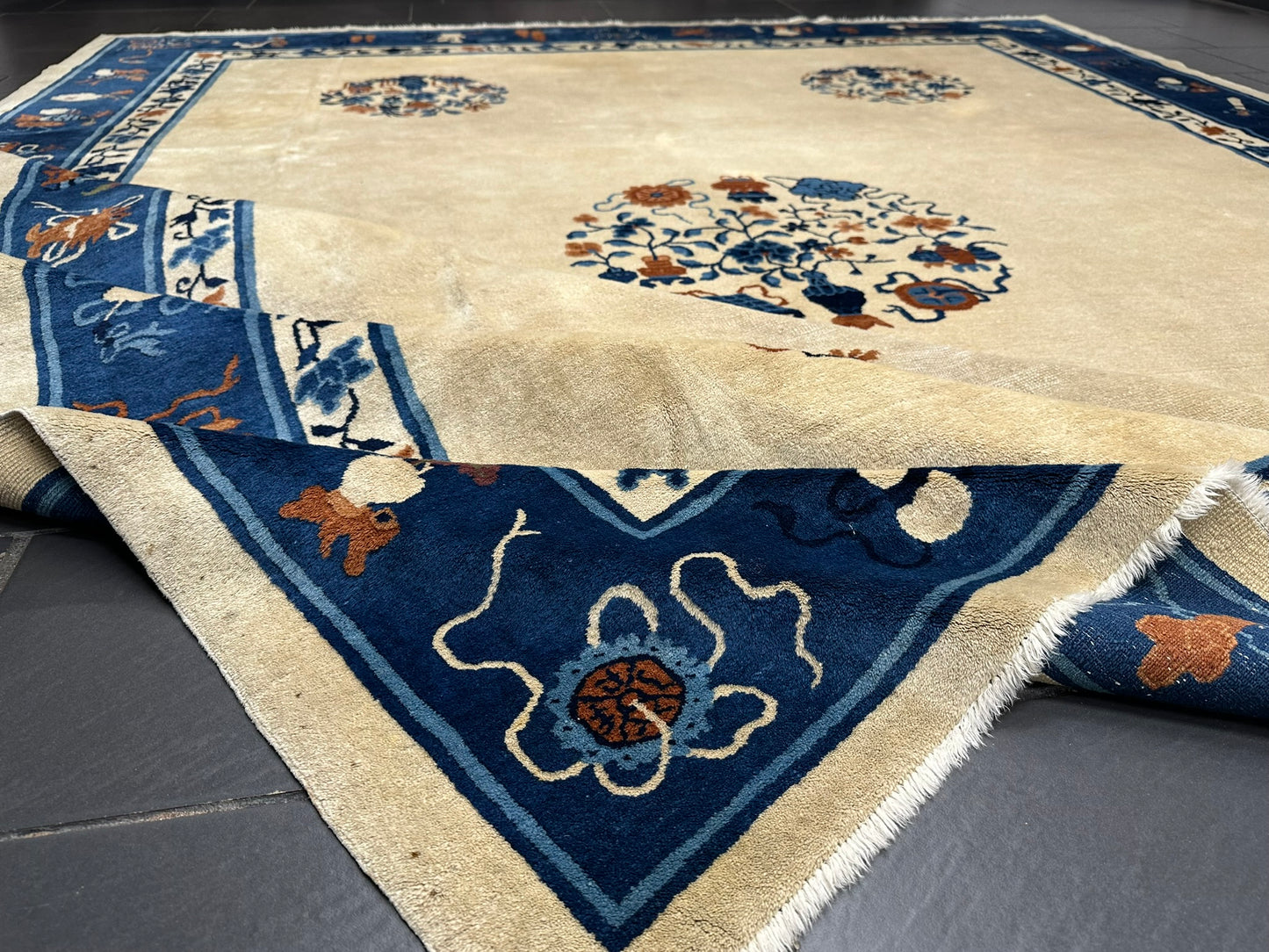 Handgeknüpfter Peking Art Deco Teppich Antik 350x280 cm