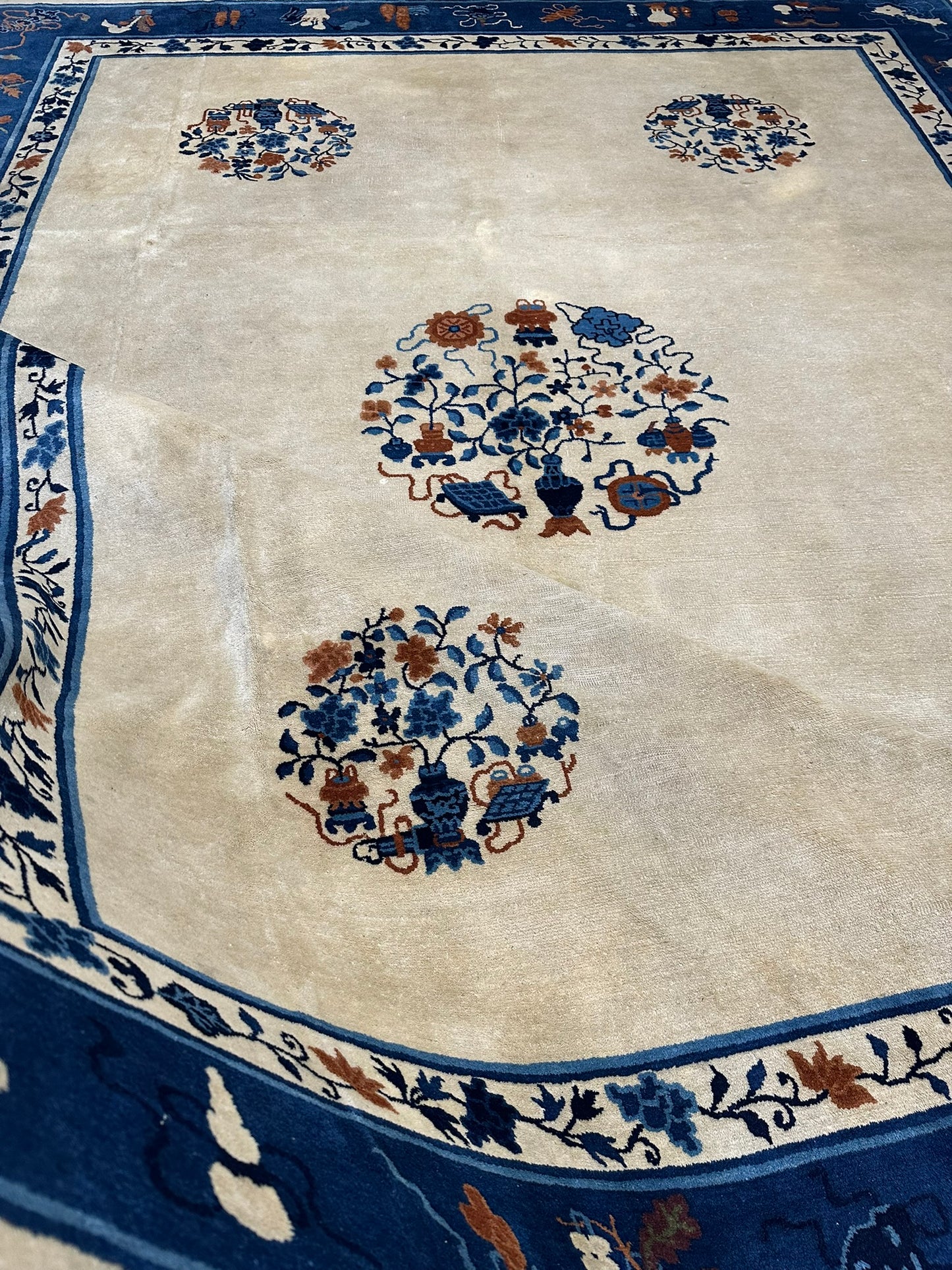 Handgeknüpfter Peking Art Deco Teppich Antik 350x280 cm
