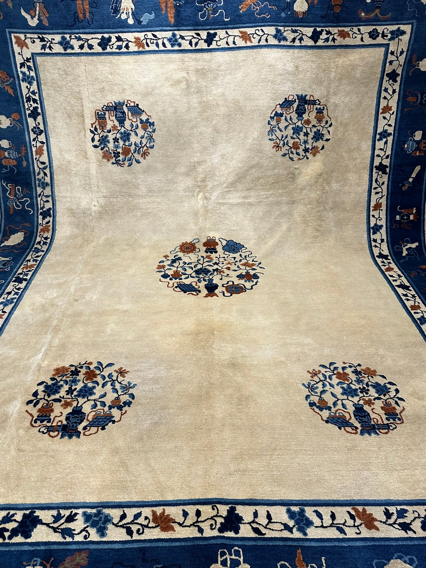 Handgeknüpfter Peking Art Deco Teppich Antik 350x280 cm