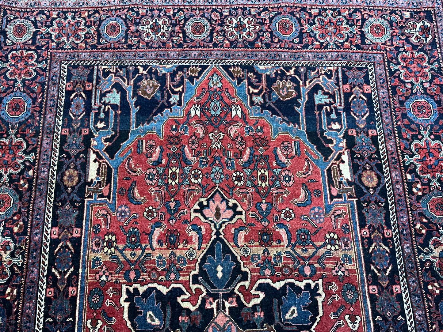 Antik Orientteppich handgeknüpft Bidjar Antik Wolle 207x130 cm