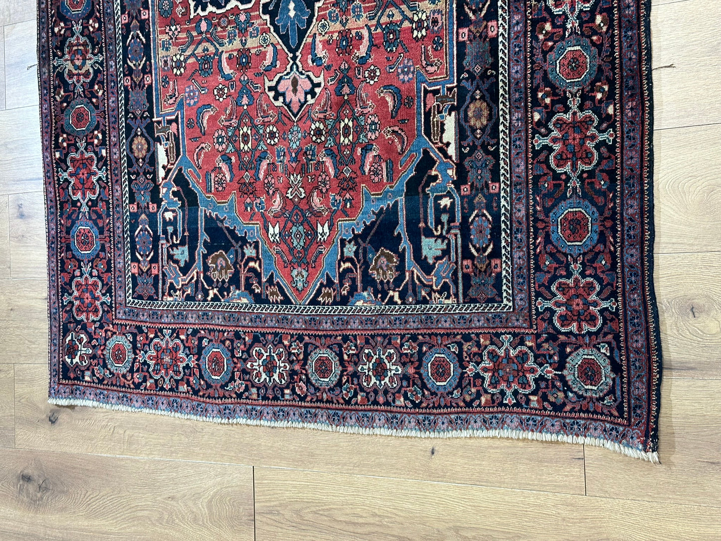 Antik Orientteppich handgeknüpft Bidjar Antik Wolle 207x130 cm
