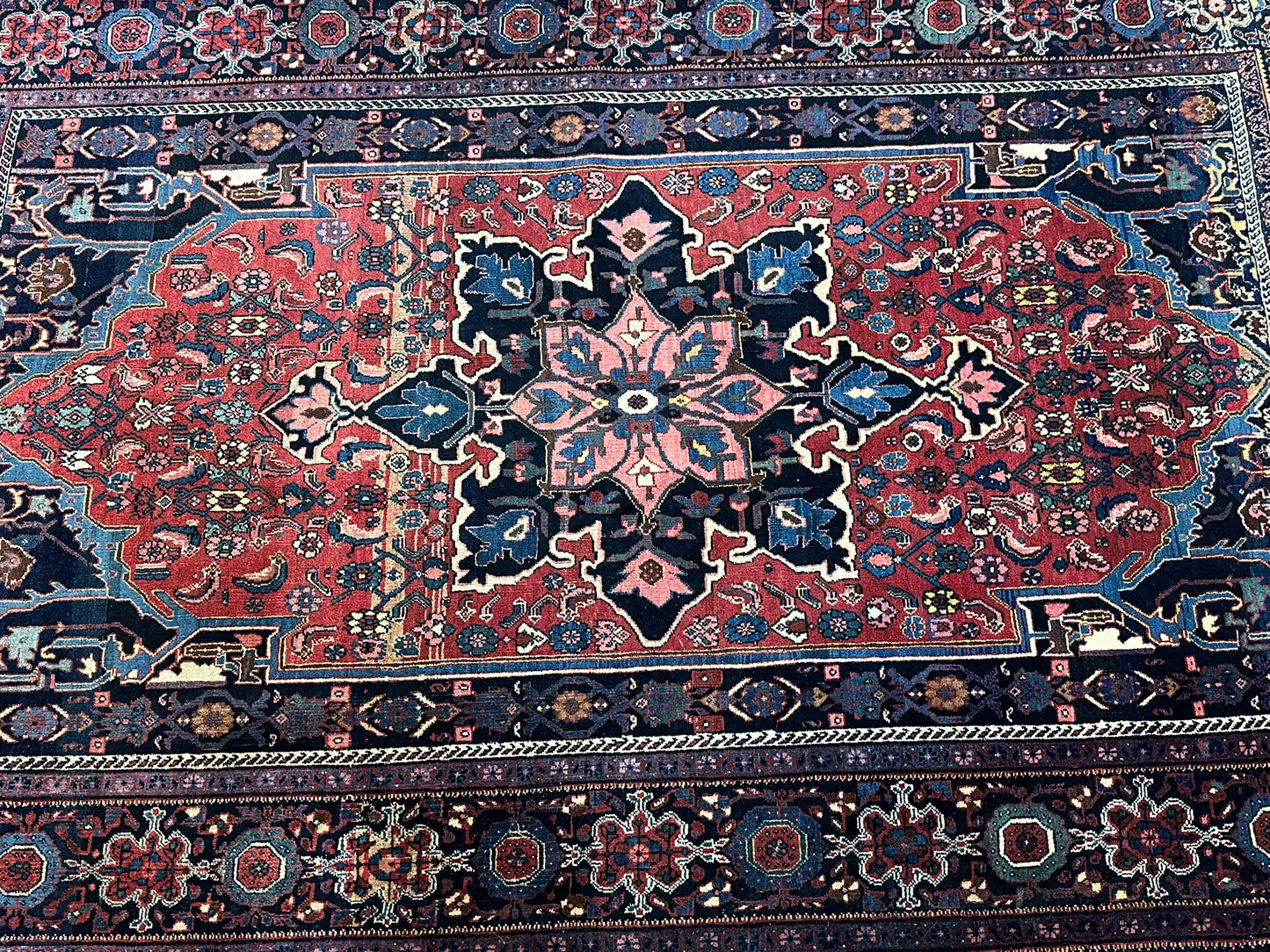 Antik Orientteppich handgeknüpft Bidjar Antik Wolle 207x130 cm