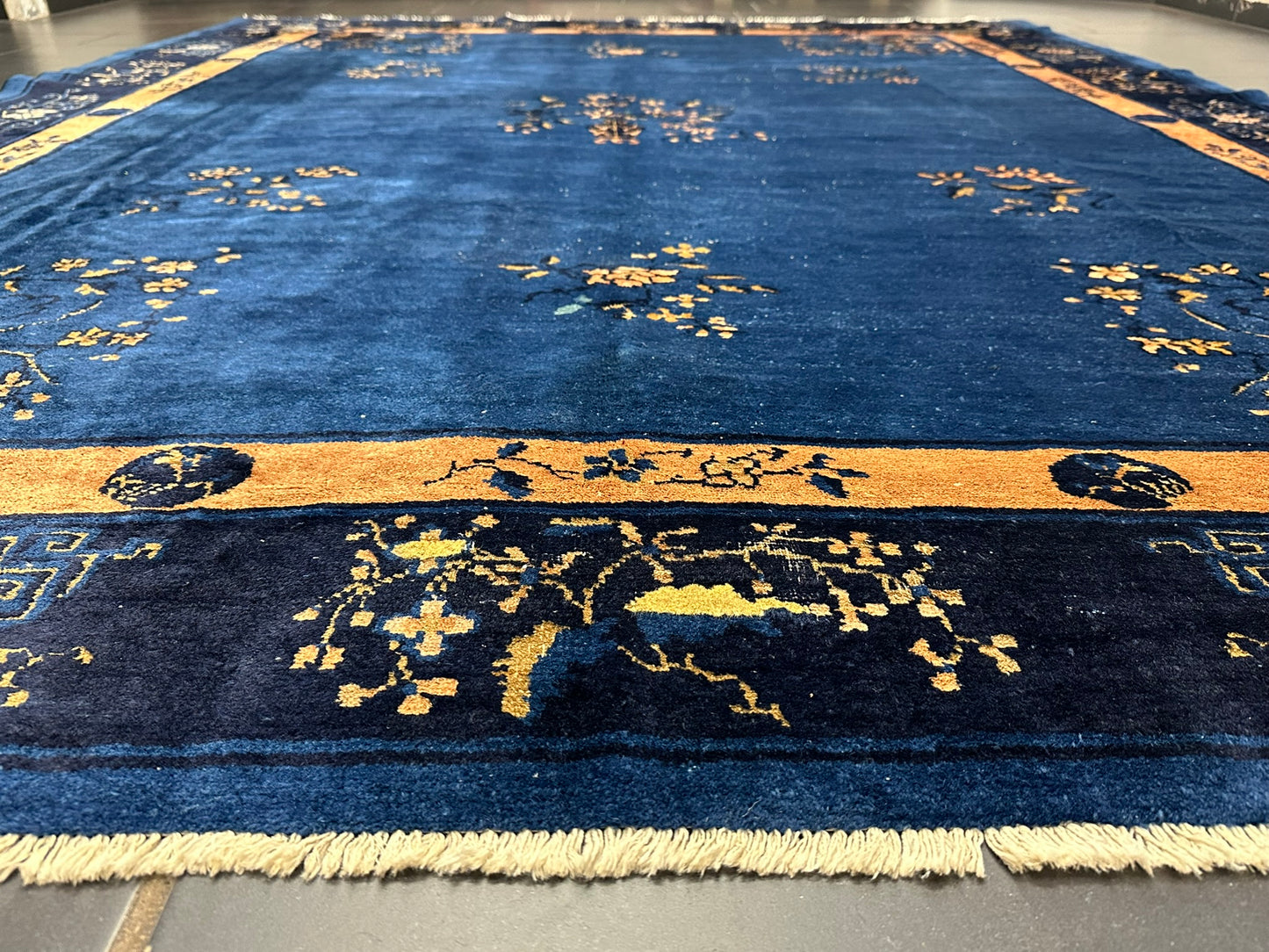 Selten Antiker Handgeknüpfter Peking Art Deco Teppich 350x274 cm