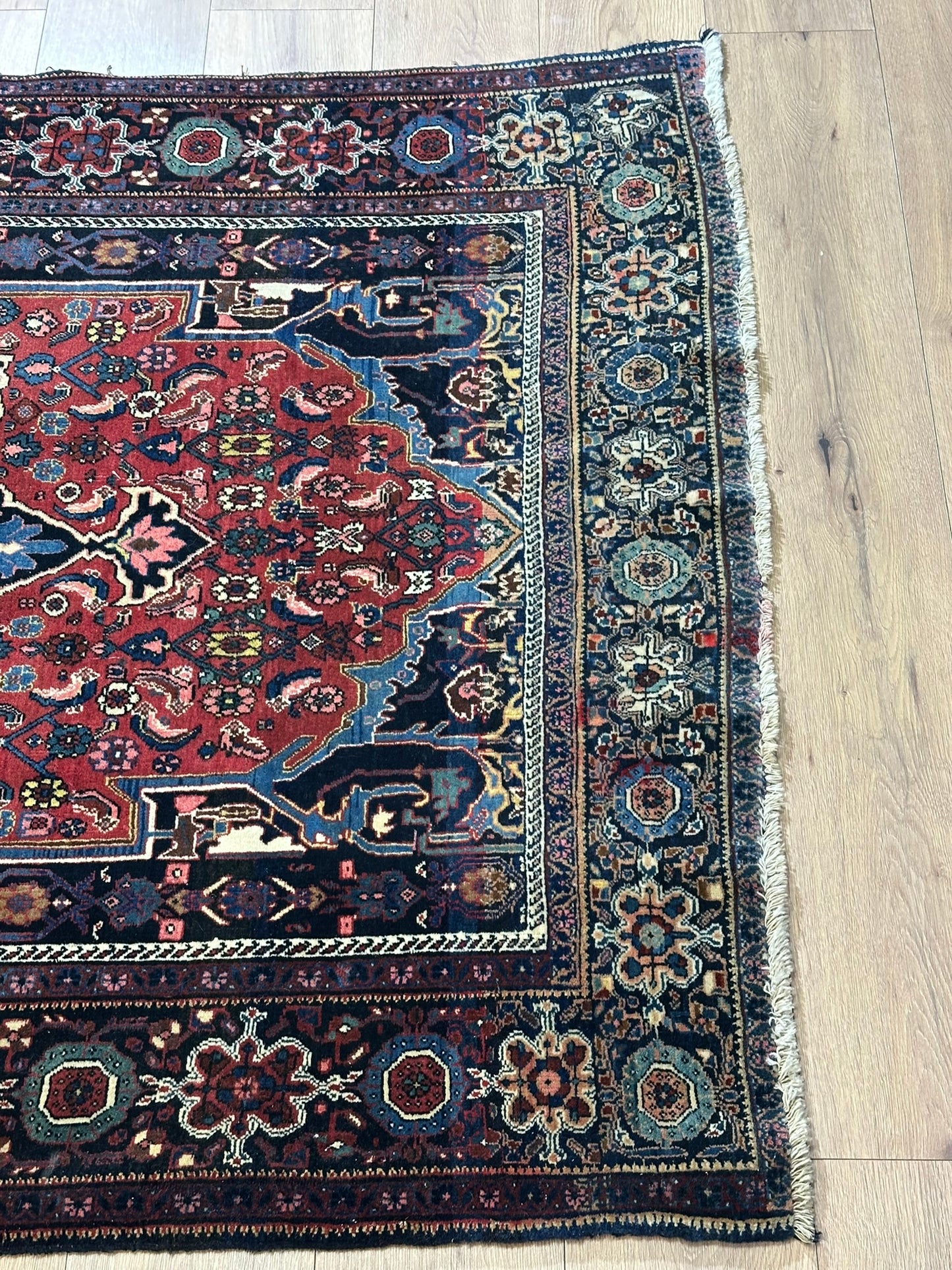 Antik Orientteppich handgeknüpft Bidjar Antik Wolle 207x130 cm