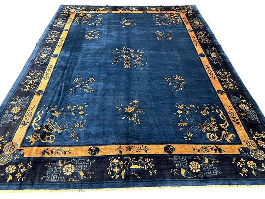 Selten Antiker Handgeknüpfter Peking Art Deco Teppich 350x274 cm