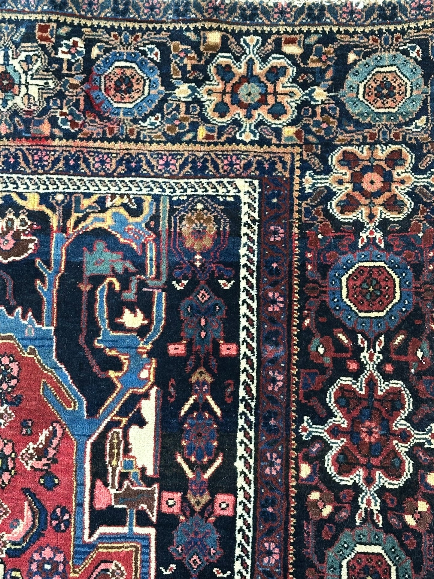 Antik Orientteppich handgeknüpft Bidjar Antik Wolle 207x130 cm
