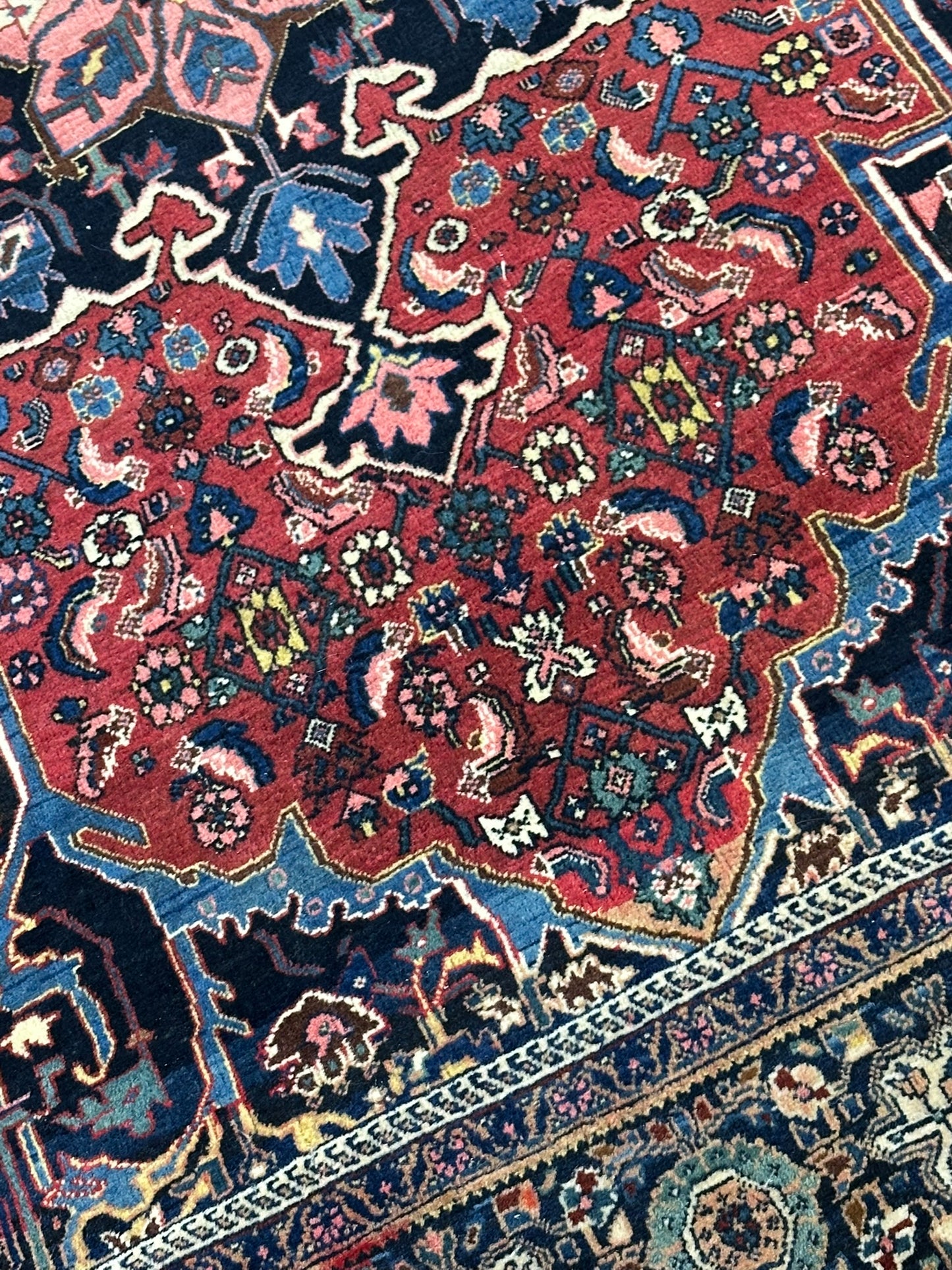 Antik Orientteppich handgeknüpft Bidjar Antik Wolle 207x130 cm
