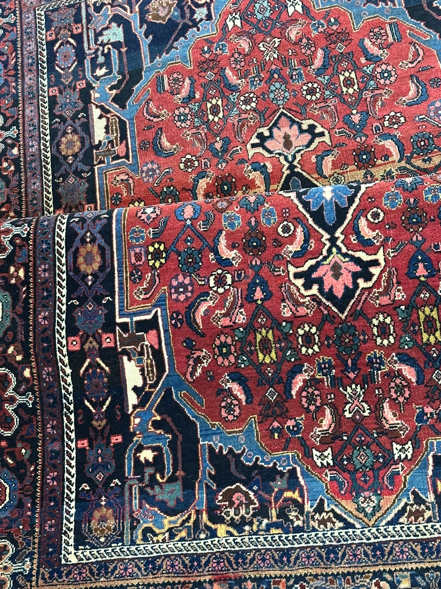 Antik Orientteppich handgeknüpft Bidjar Antik Wolle 207x130 cm