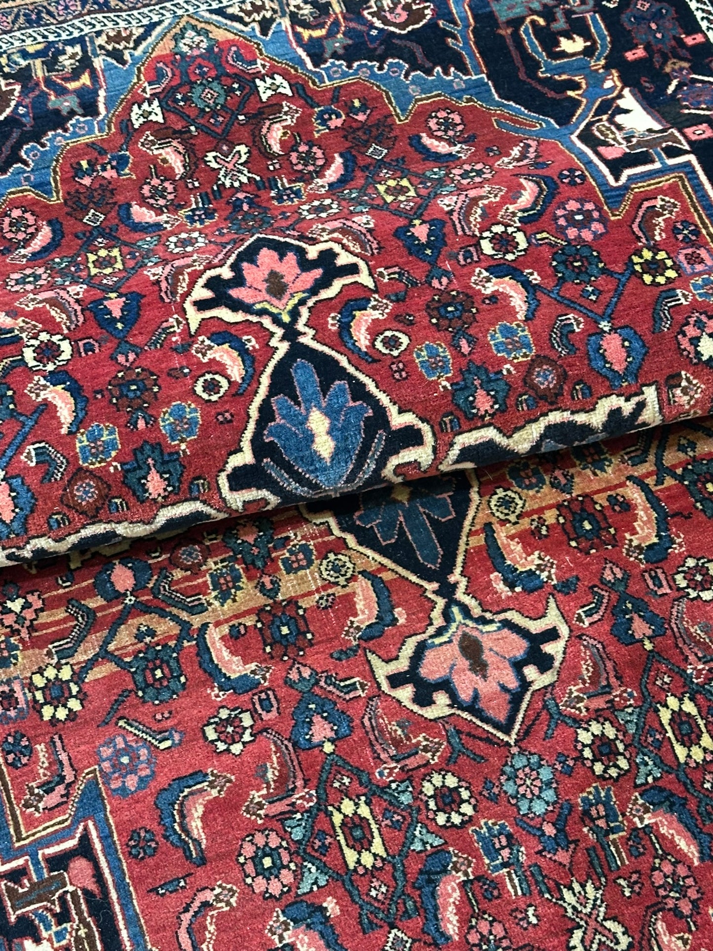Antik Orientteppich handgeknüpft Bidjar Antik Wolle 207x130 cm