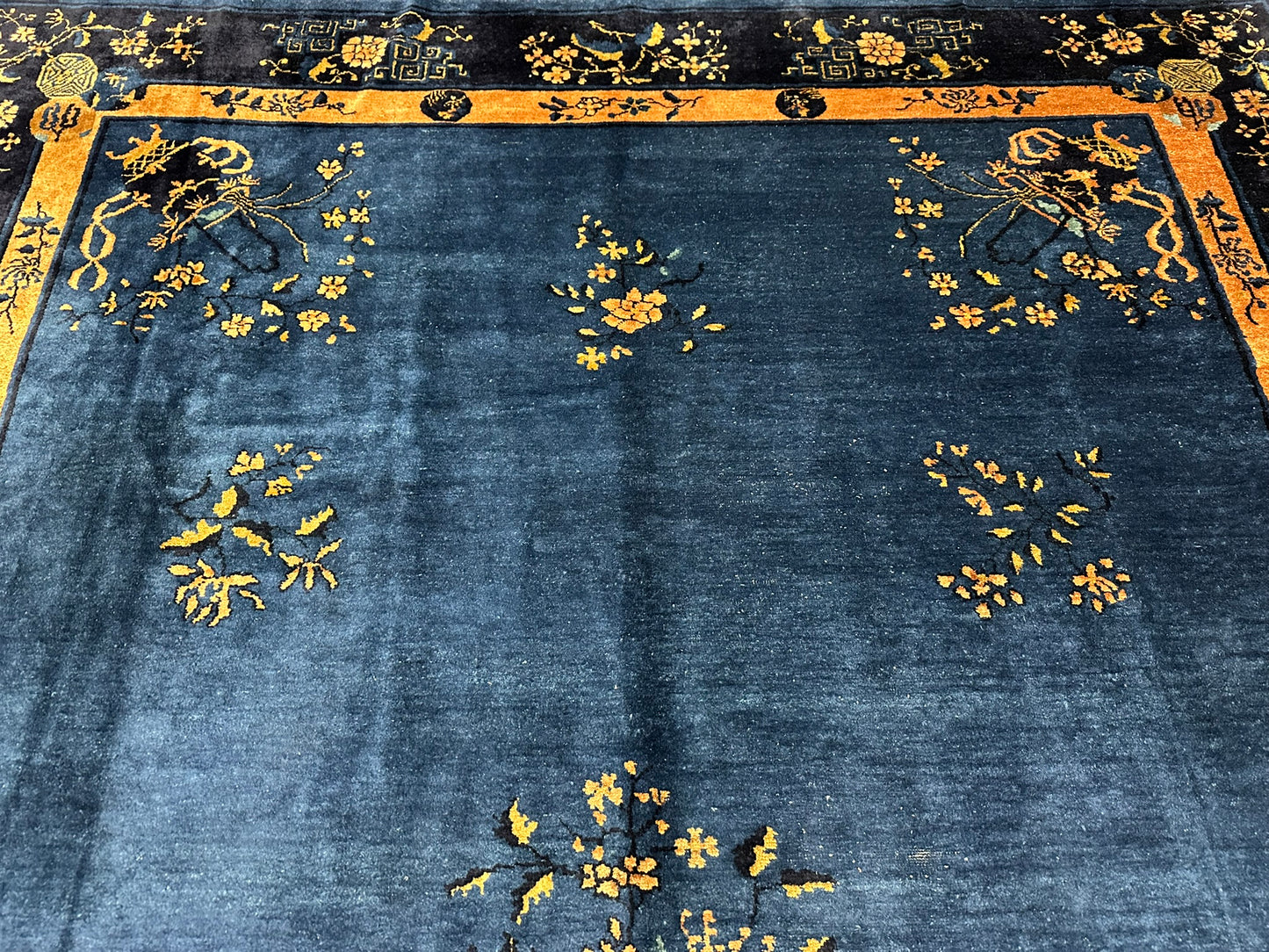 Selten Antiker Handgeknüpfter Peking Art Deco Teppich 350x274 cm